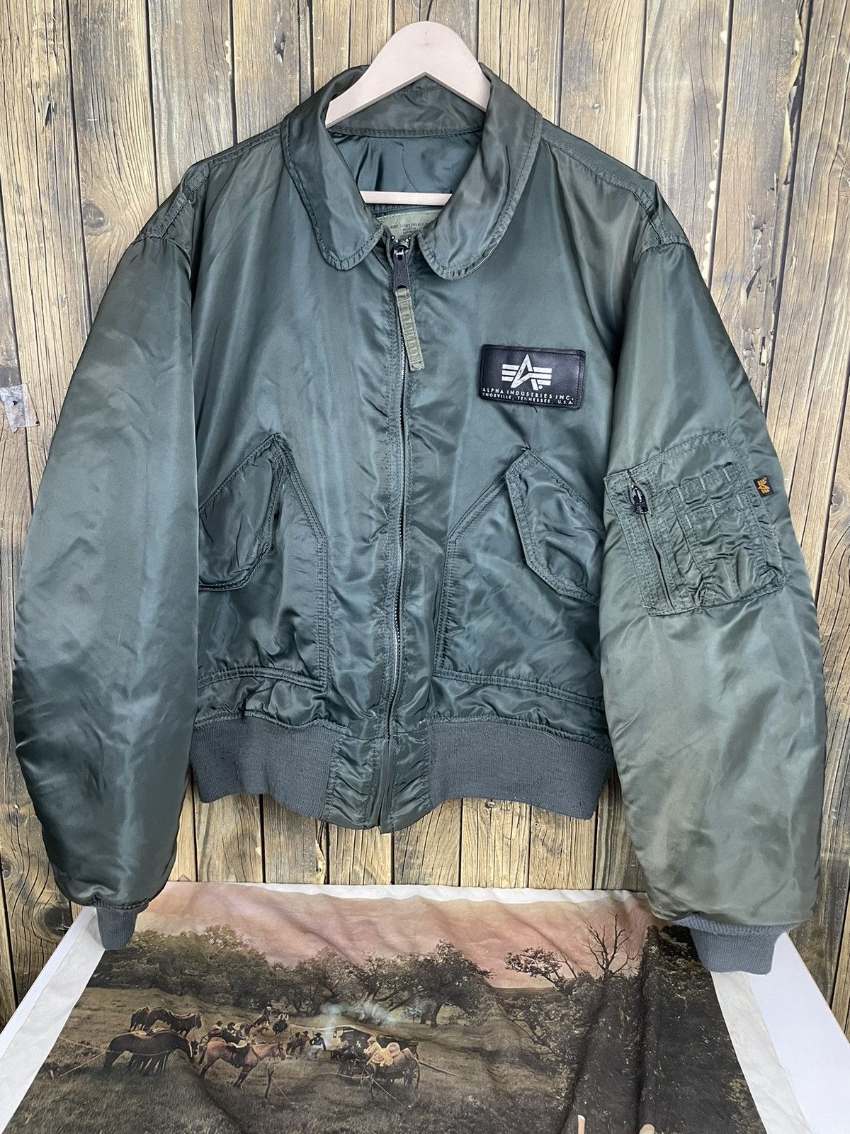 Alpha Industries × Vintage 🪖Vintage Alpha Industries Bomber Jacket Size US XL / EU 56 / 4 - 1 Thumbnail