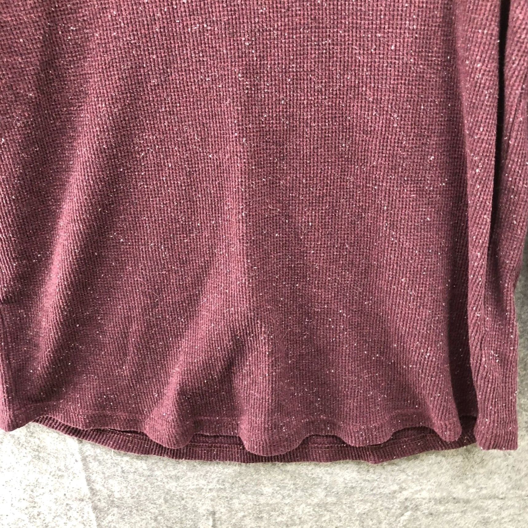 Lucky Brand Lucky Brand Waffle Knit Henley Long Sleeve Shirt Mens M Burgundy Thermal Snow Size US M / EU 48-50 / 2 - 4 Thumbnail