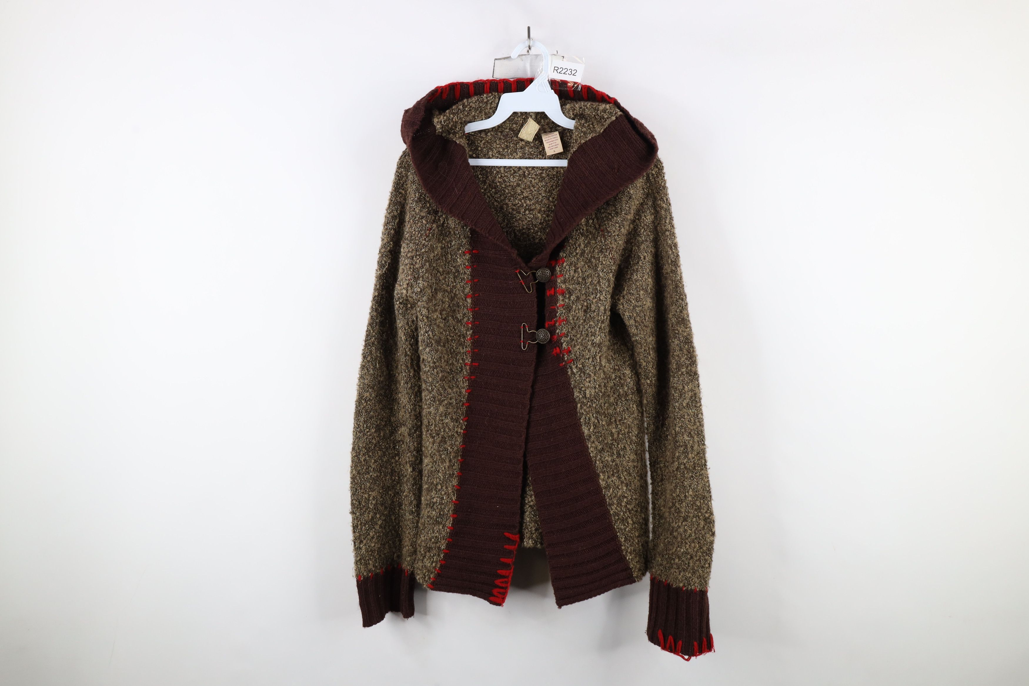 Vintage Vintage Y2K Buckle BKE Fairy Wool Blend Knit Hooded Sweater Size L / US 10 / IT 46 - 1 Thumbnail