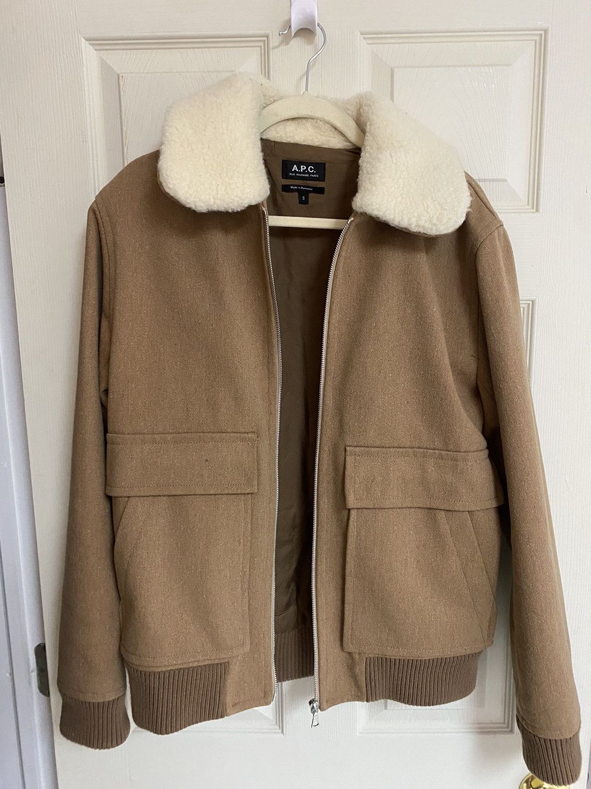 A.P.C. APC Beige Bomber Jacket Size US S / EU 44-46 / 1 - 1 Thumbnail