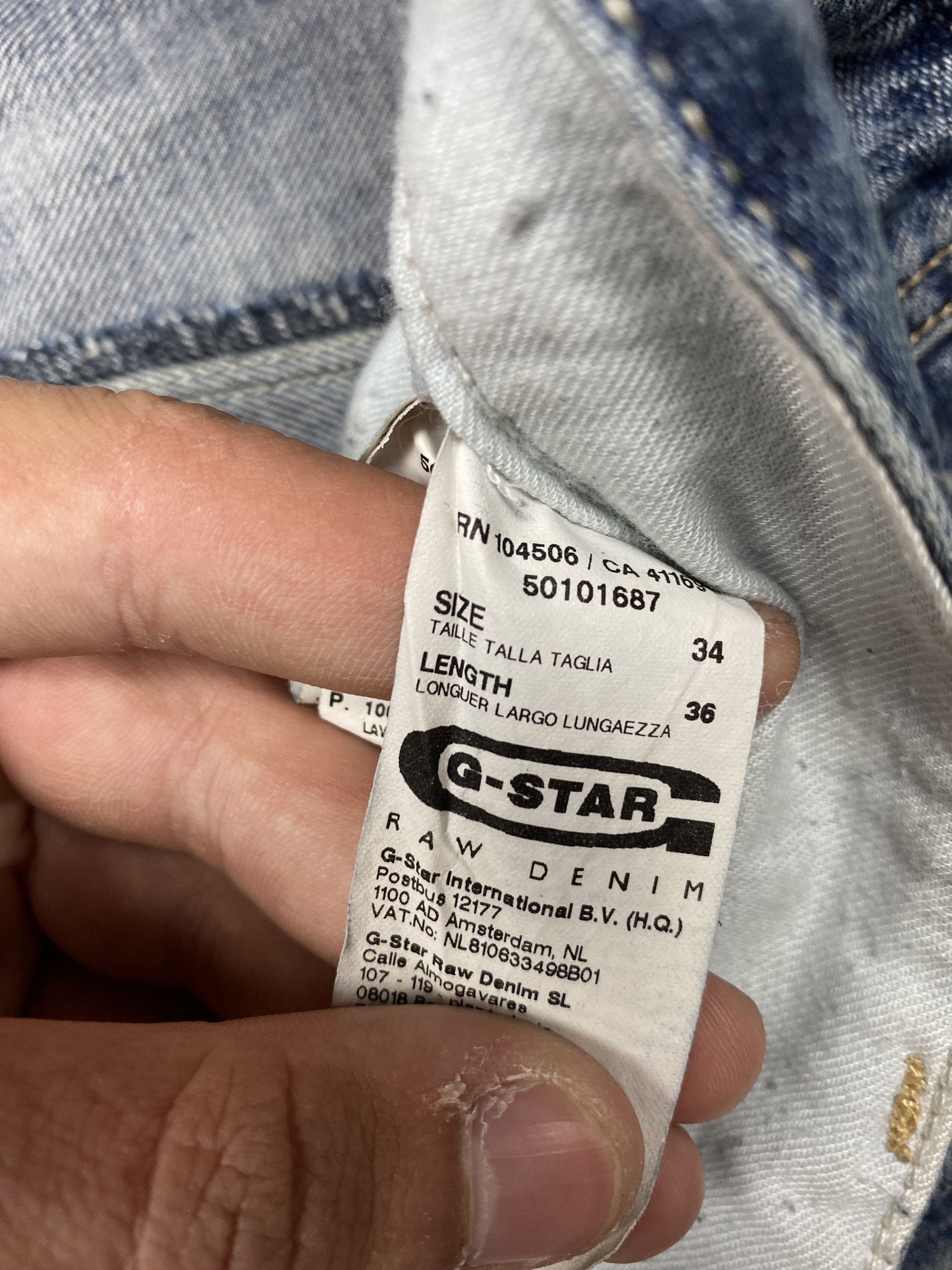 G-Star G Star Raw Vintage Mens Denim Pants Double Knee Jeans Size US 34 / EU 50 - 4 Thumbnail