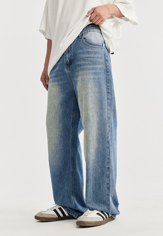 Vintage Street classic washed distressed simple straight jeans y2k Size US 34 / EU 50 - 2 Thumbnail