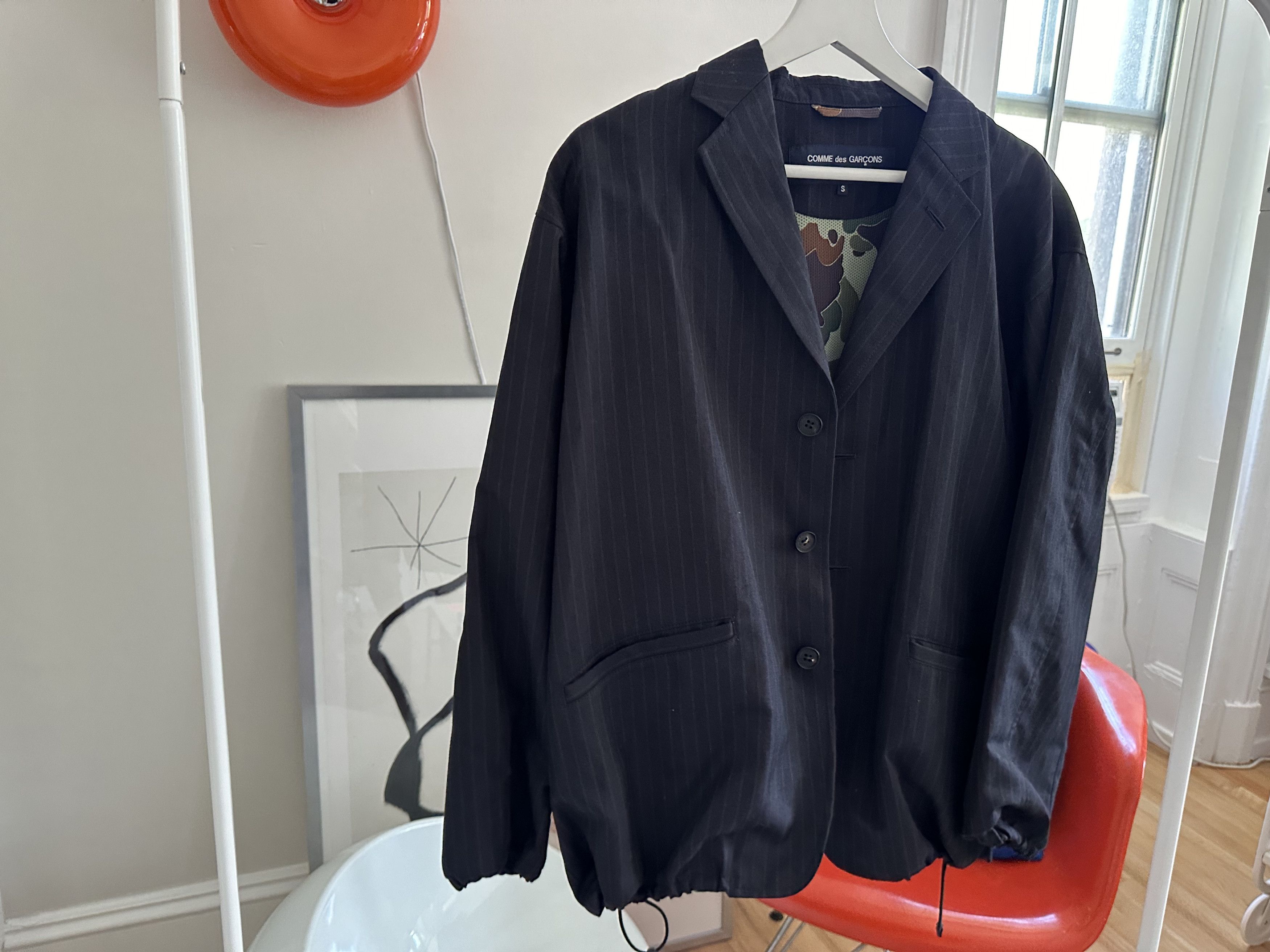 Comme des Garcons Homme COMME DES GARÇONS HOMME Navy PinStripe Blazer Size US S / EU 44-46 / 1 - 1 Thumbnail