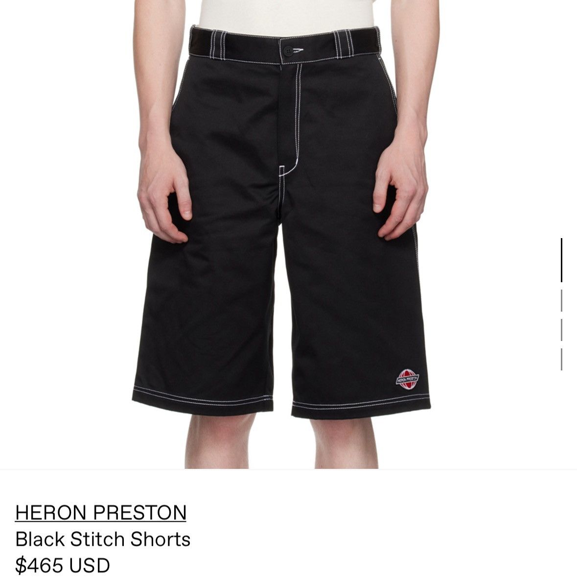 Heron Preston HERON PRESTON | Black Contrast Stitch Wide Leg Shorts Size US 30 / EU 46 - 12 Thumbnail