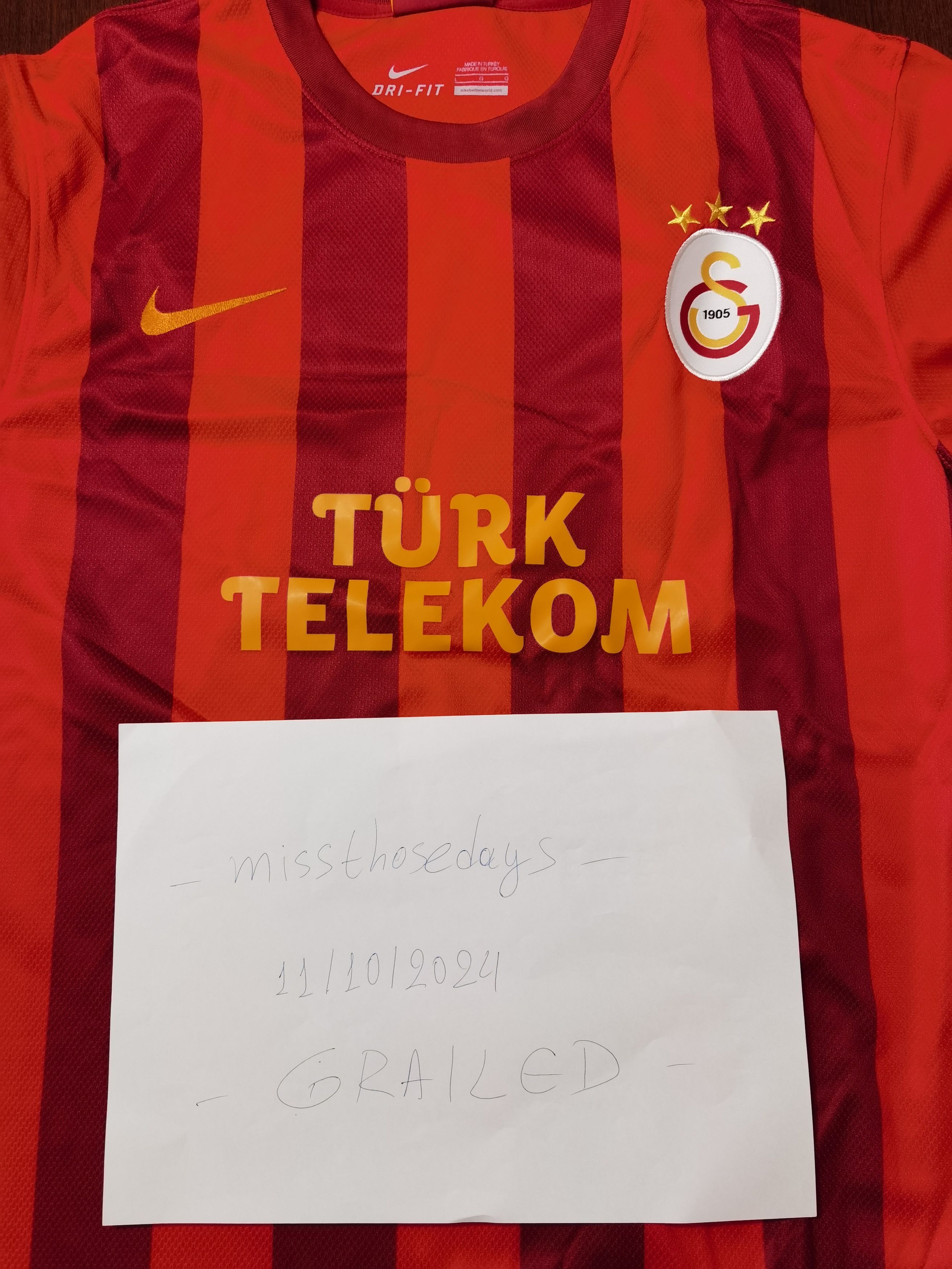 Nike 2013/14 Nike Galatasaray Third Football Shirt Large Jersey Size US L / EU 52-54 / 3 - 13 Thumbnail