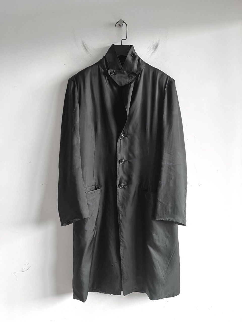 Yohji Yamamoto Yohji Yamamoto - Back Print Staff Long Jacket Coat black Size US S / EU 44-46 / 1 - 8 Thumbnail