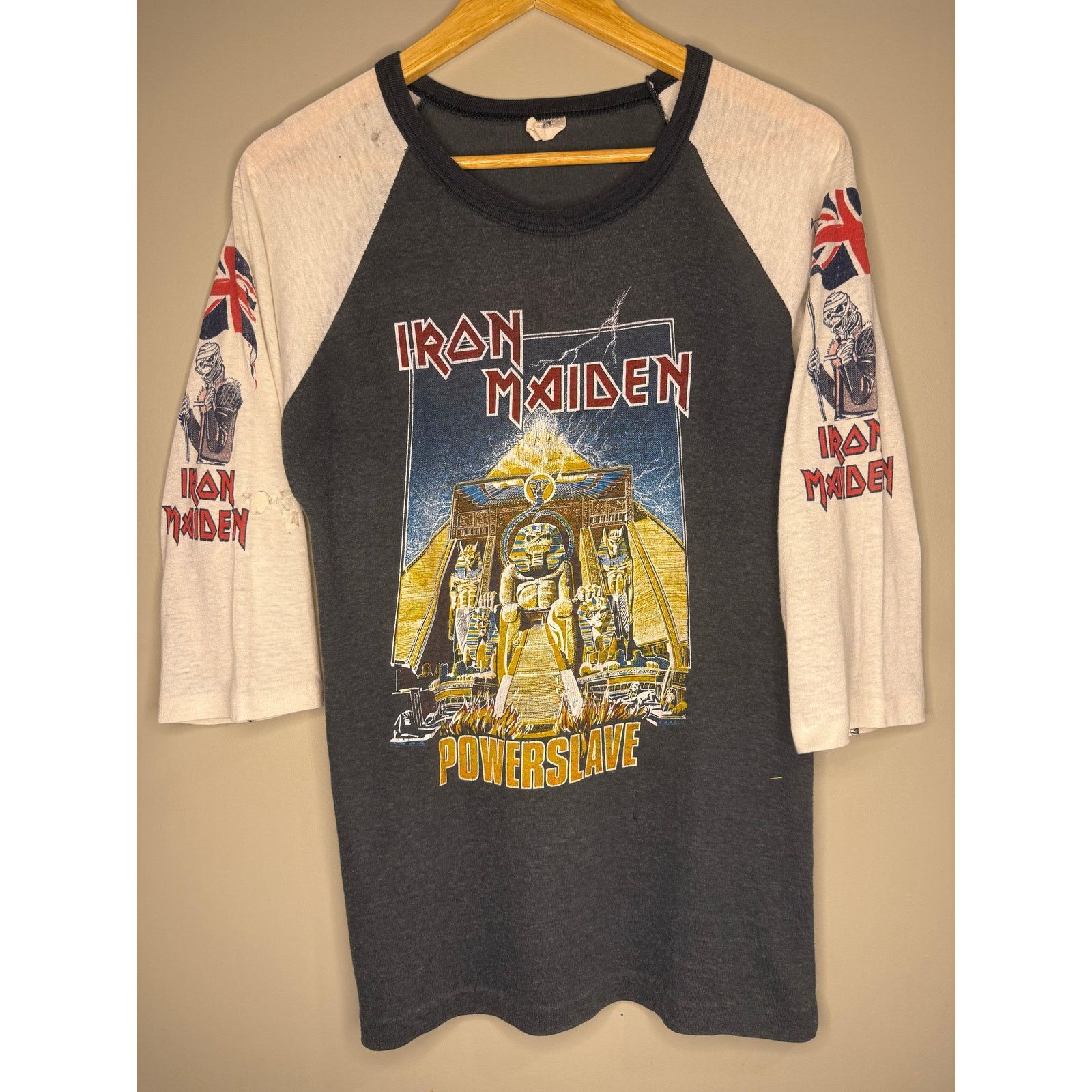 Band Tees × Iron Maiden × Vintage Vintage Iron Maiden Powerslave Aces High British Invasion Size US L / EU 52-54 / 3 - 1 Thumbnail