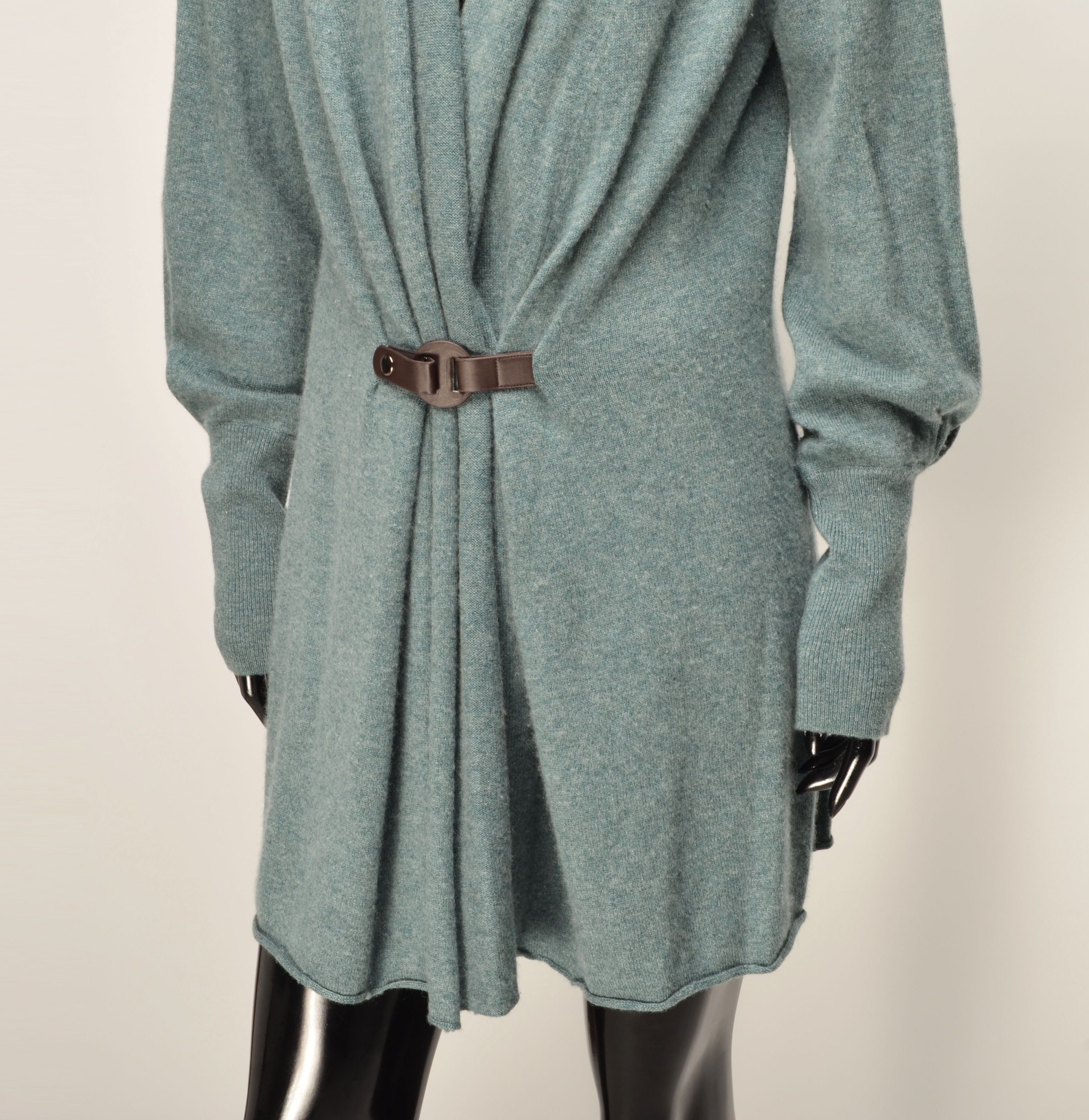 Vintage Cozy Cashmere Collection Teal Cashmere Merino Wool Cardigan Size M / US 6-8 / IT 42-44 - 3 Thumbnail