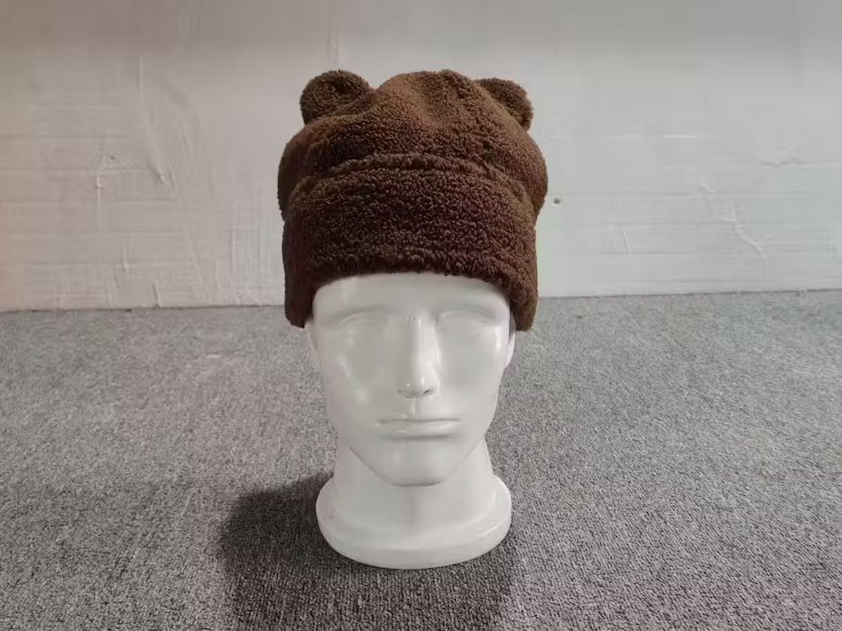 Other Bear Ears Fleece Beanie Hat Brown Color Size S/M Size ONE SIZE - 1 Thumbnail