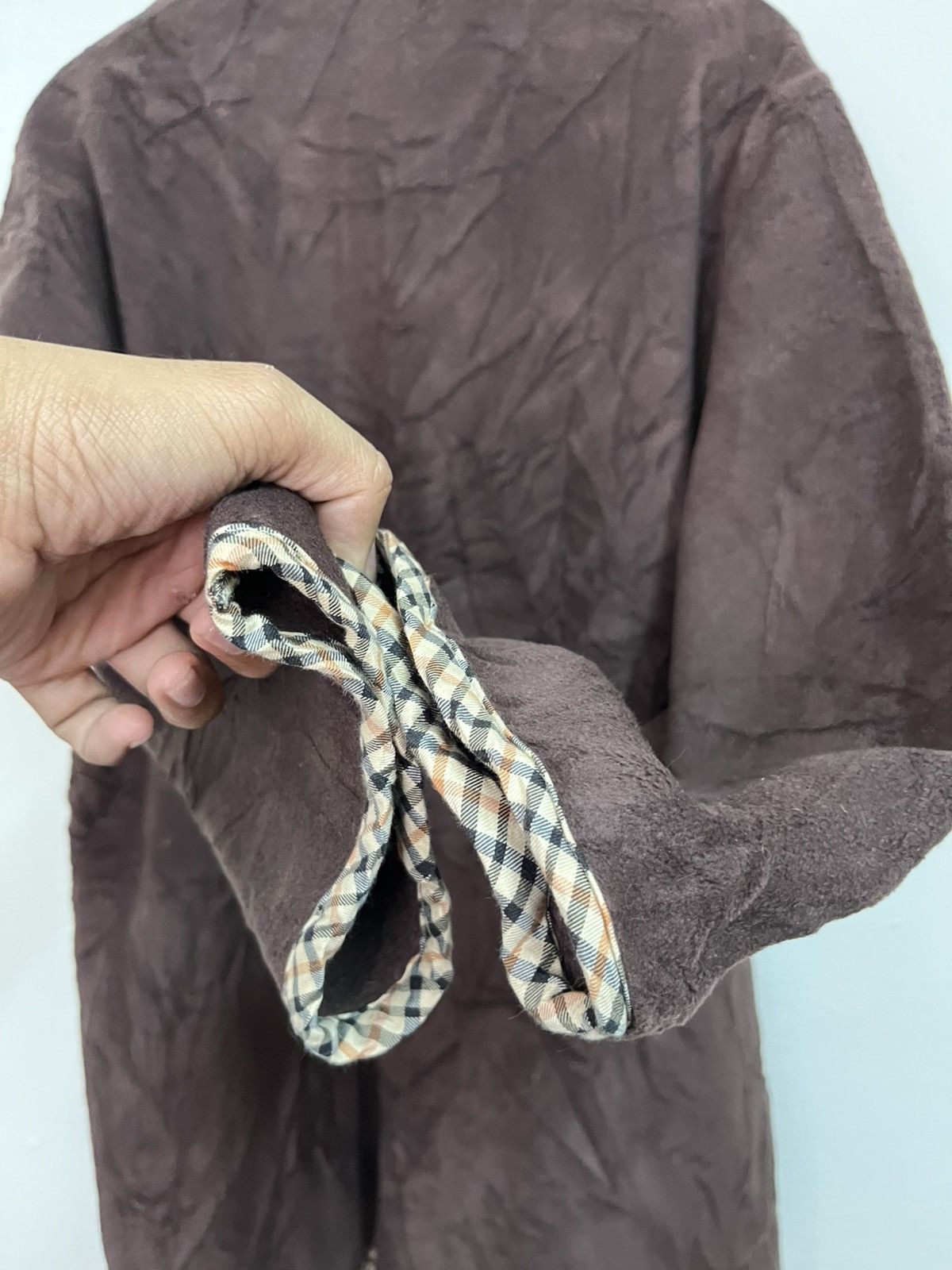 DAKS 💥Vintage 90s DAKS LONDON Monogram Brown Velvet Jackets Size L / US 10 / IT 46 - 7 Thumbnail