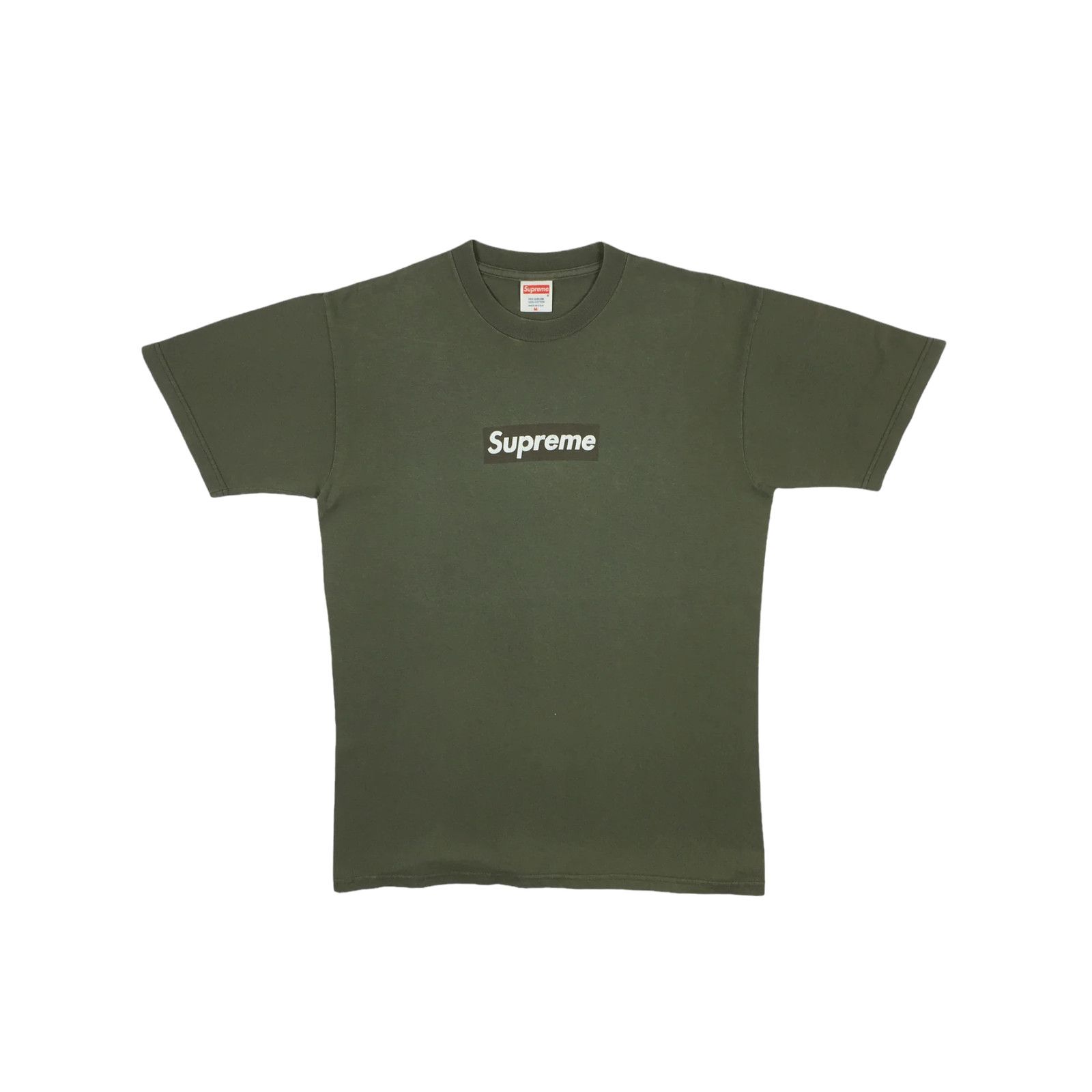 Supreme 2001 Supreme Olive Tonal Box Logo Tee Size US M / EU 48-50 / 2 - 2 Thumbnail