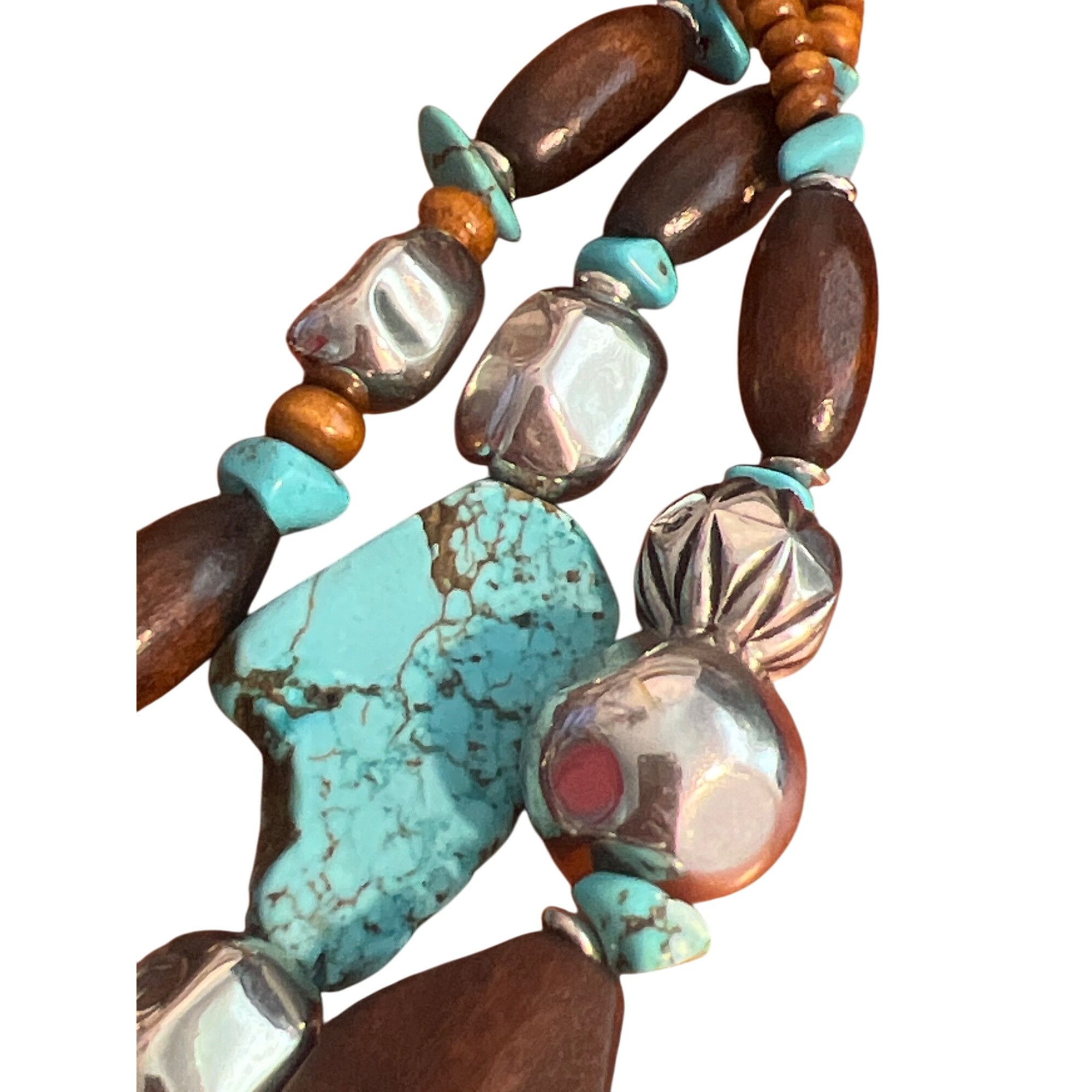 Other Chunky Multicolor Beaded Necklace Layered Faux Turquoise Woo Size ONE SIZE - 3 Thumbnail