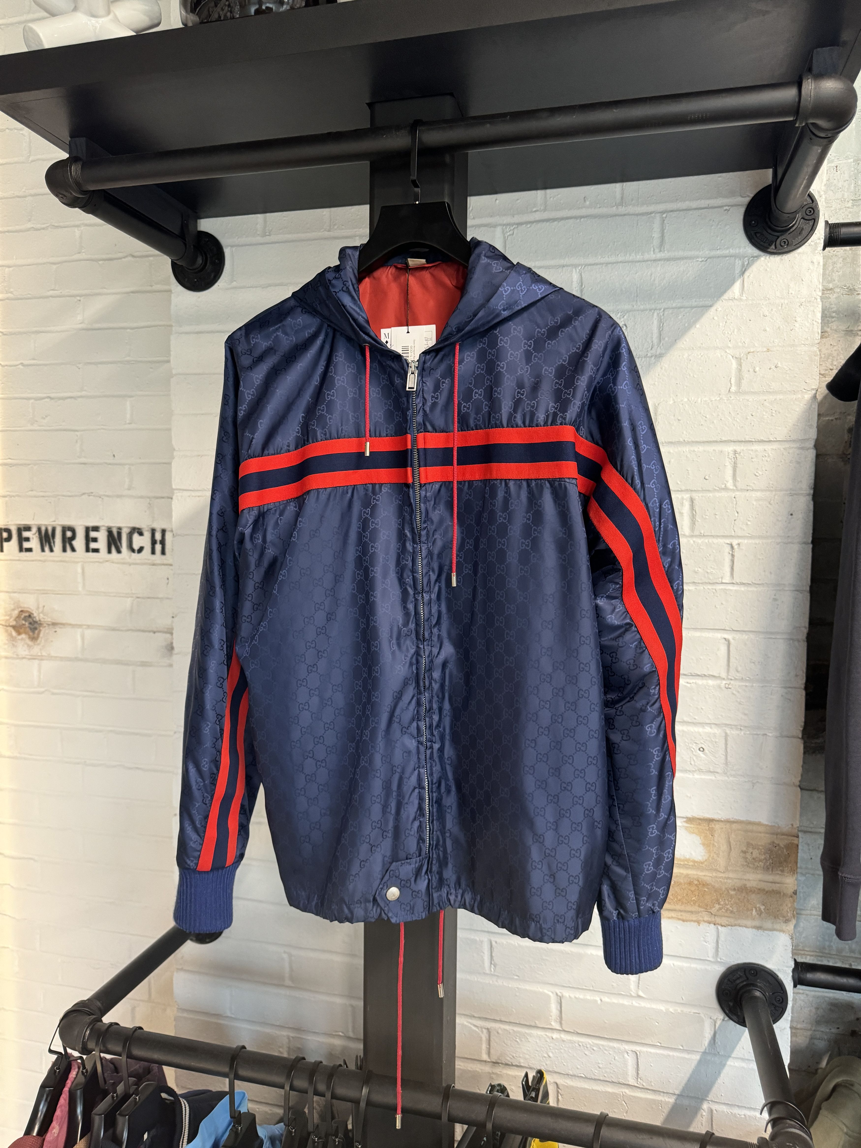 Gucci Gucci Monogram Rain Jacket Navy Red Size US L / EU 52-54 / 3 - 1 Thumbnail