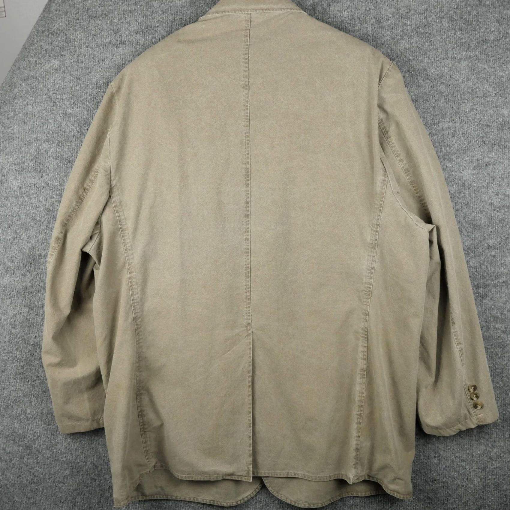 Vintage VINTAGE LL Bean Sport Coat Blazer Mens 50 Tall Beige Cotton Unstructured USA Size 50R - 5 Thumbnail