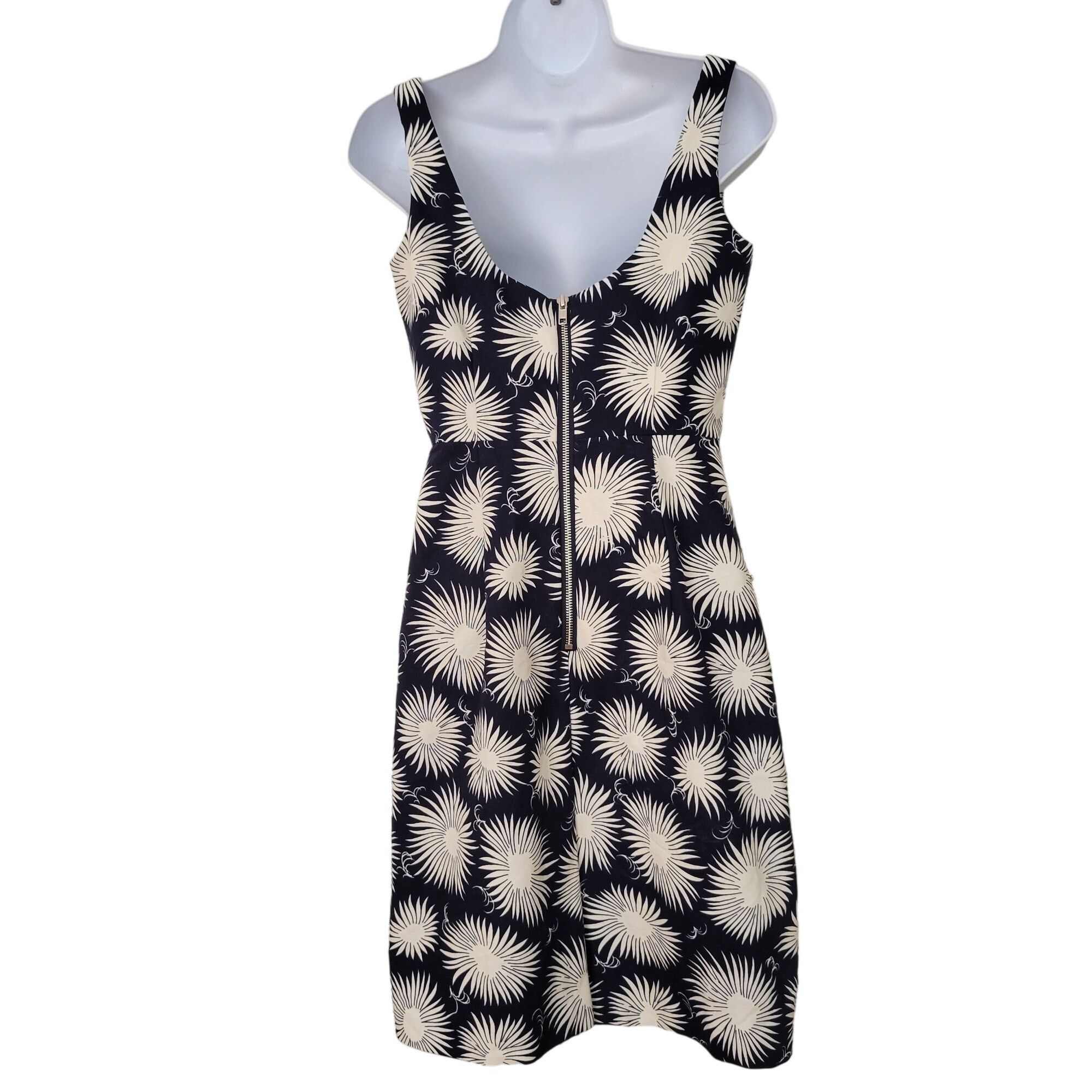 MILLY Milly New York 2 Sleeveless Sheath Cotton Dress Floral Print Size XS / US 0-2 / IT 36-38 - 8 Thumbnail