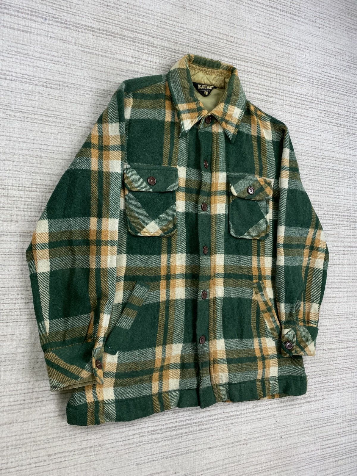 If Six Was Nine × Japanese Brand × Vintage Vintage Blue Way Checked Flannel Button Wool Jacket Size US M / EU 48-50 / 2 - 3 Thumbnail