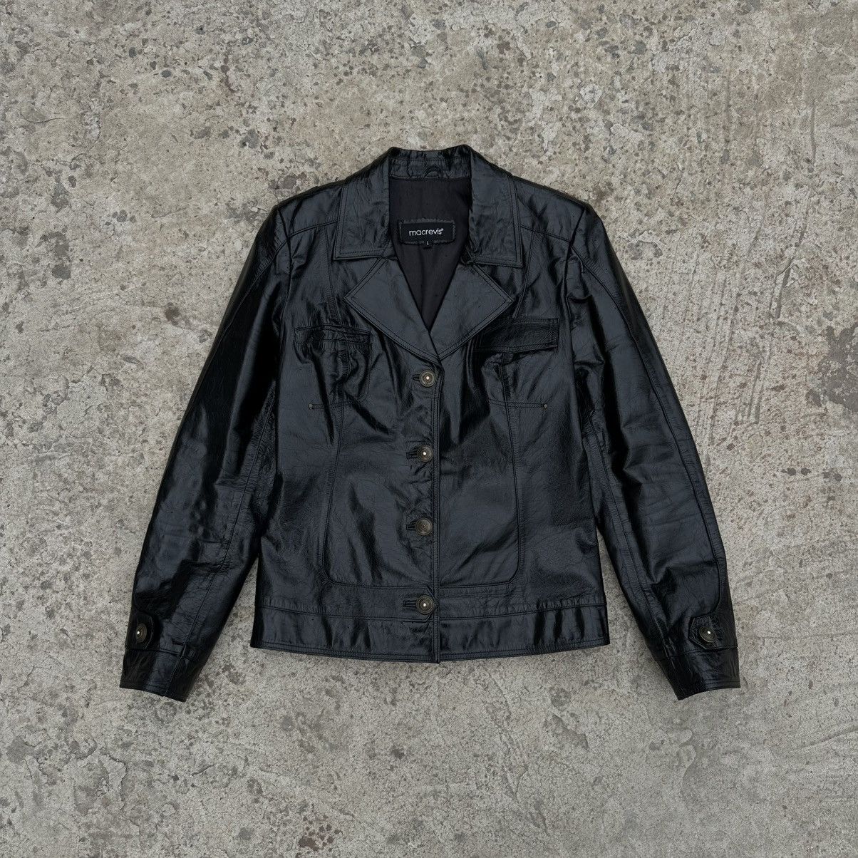 Japanese Brand Vintage Japanese Style Macrevis Leather Jacket Y2K 00s USA Size L / US 10 / IT 46 - 1 Thumbnail