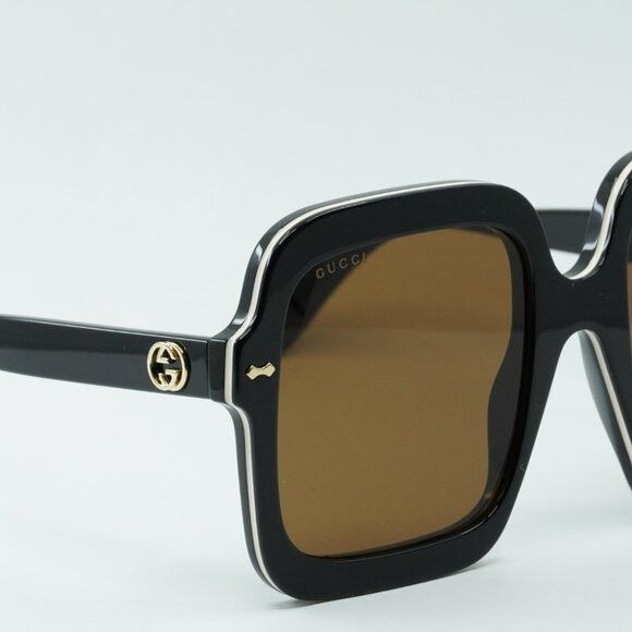 Gucci Gucci GG1241S 001 Sunglasses Black Square Frame, Brown Size ONE SIZE - 8 Thumbnail
