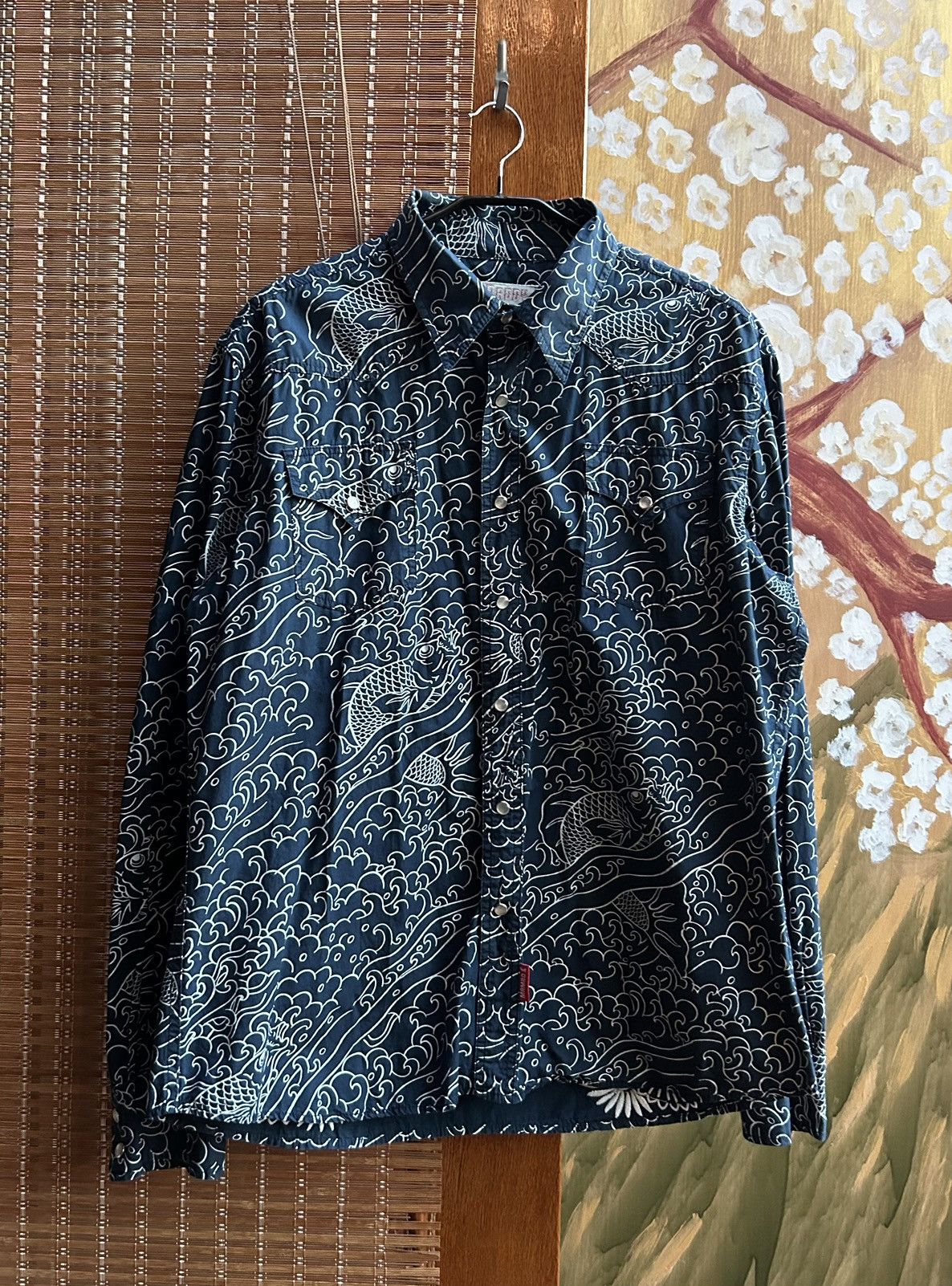 Mambo × Vintage 90’s Mambo Ho Daddy Pearl Snap Western Shirt Koi Fish Print Size US XL / EU 56 / 4 - 1 Thumbnail