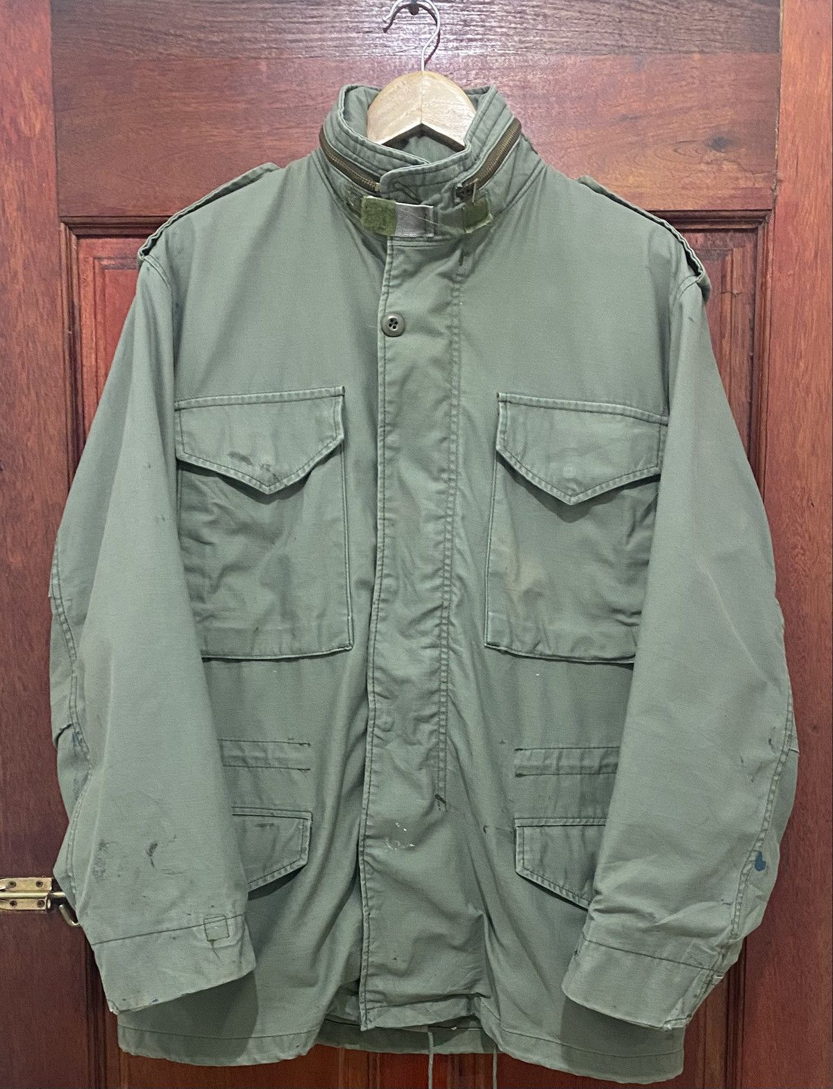 Alpha Industries Vintage 80's M-65 Alpha Beige Military Parka Jacket Painted Size US S / EU 44-46 / 1 - 1 Thumbnail