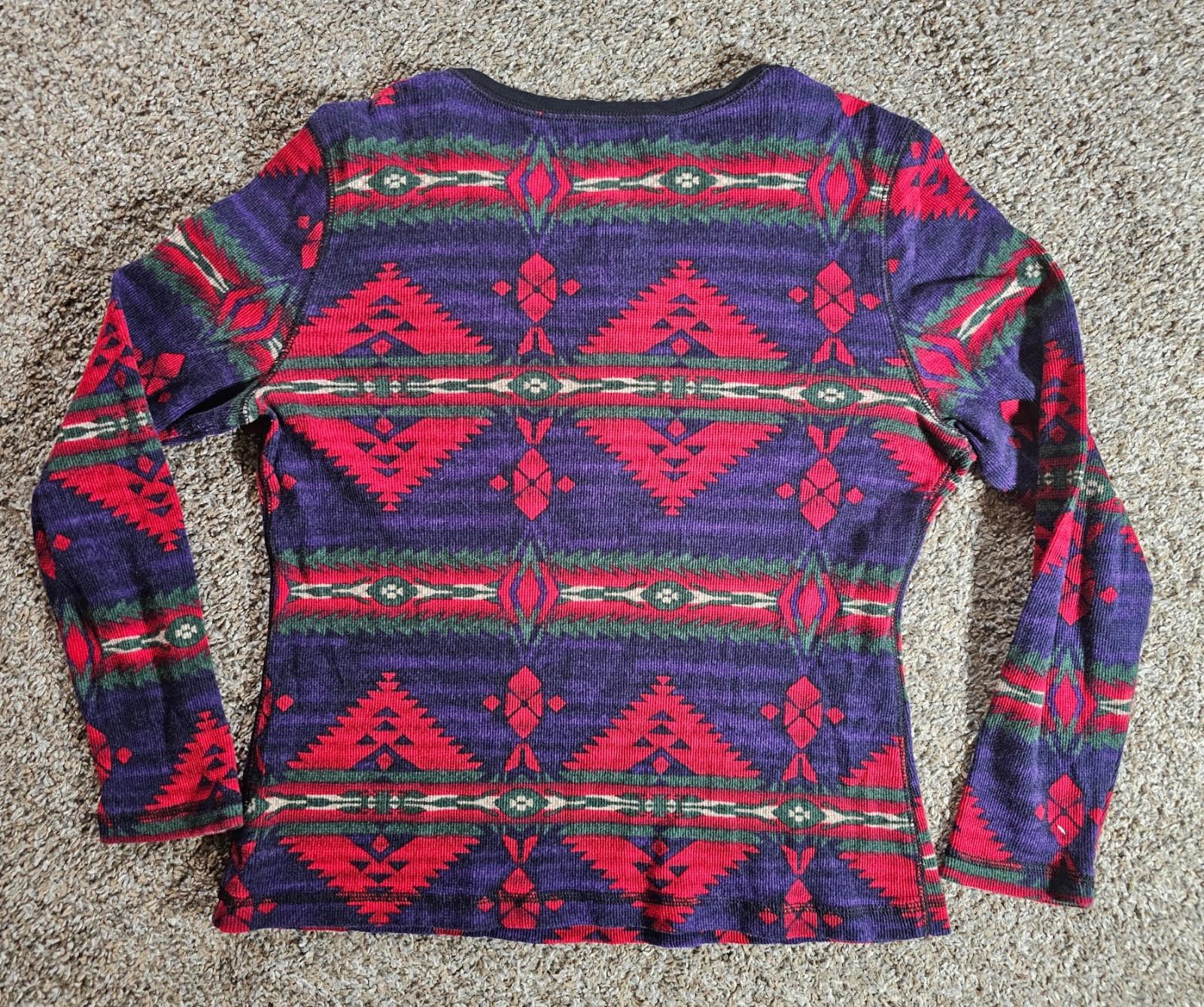 Chaps Chaps Denim Henley Shirt Womens L Waffle Thermal Southwest Size L / US 10 / IT 46 - 8 Thumbnail