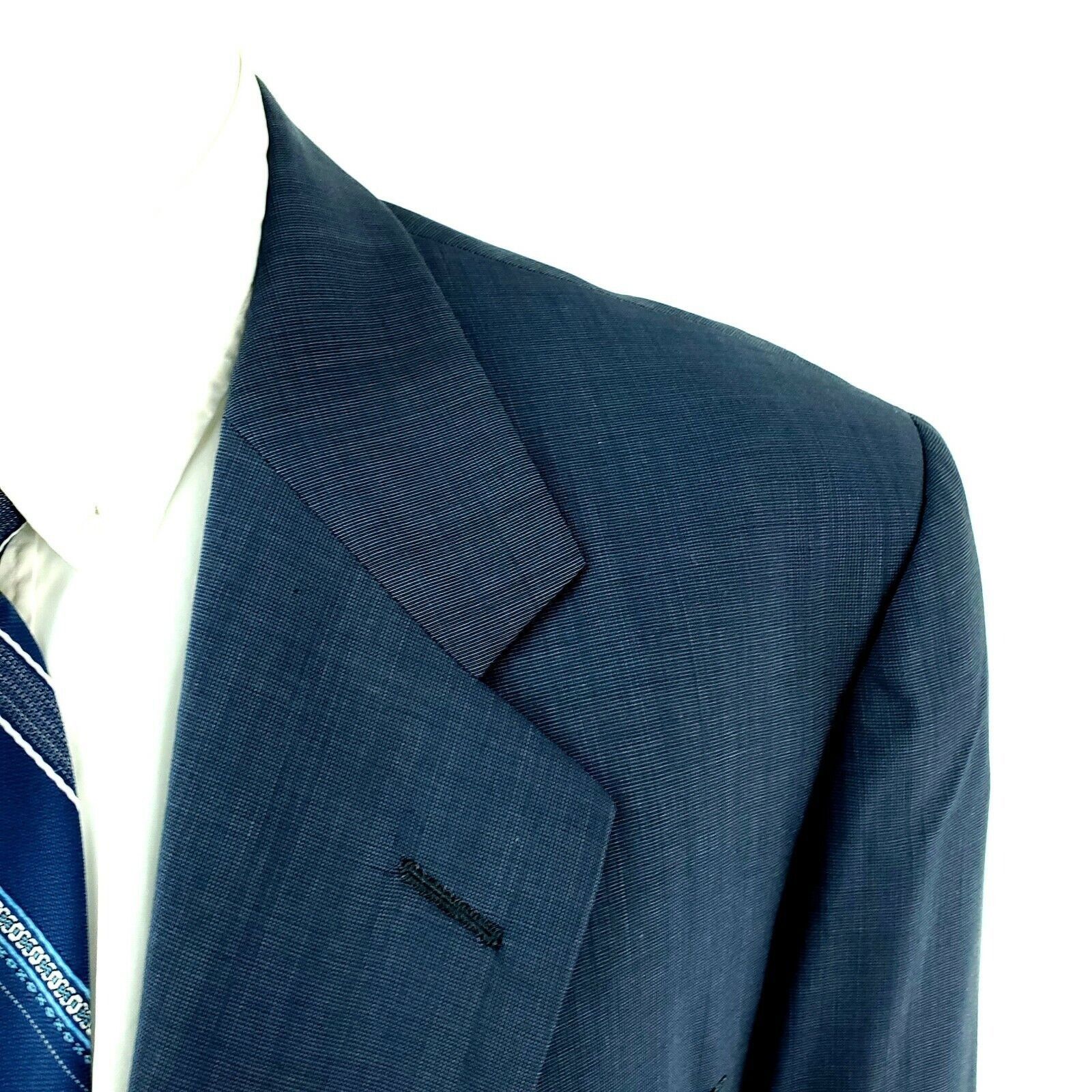 Hickey Freeman Hickey Freeman Barney's New York Wool 2 Button Blazer 42L Bl Size 42L - 2 Thumbnail