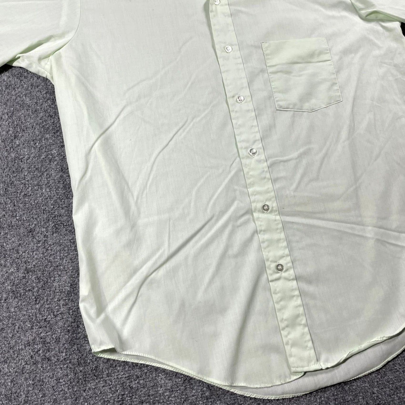 Atomic VINTAGE Wieboldt's Cambridge Collection Shirt Large Green Mod Atomic Short Sl 1960s Cotton Blend Sanforized Mens Size US L / EU 52-54 / 3 - 3 Thumbnail