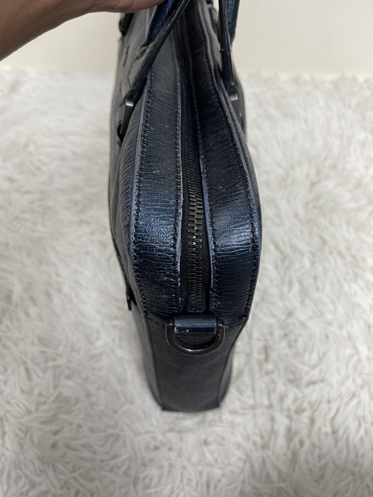 Salvatore Ferragamo Salvatore Ferragamo Blue Leather Briefcase Size ONE SIZE - 10 Thumbnail