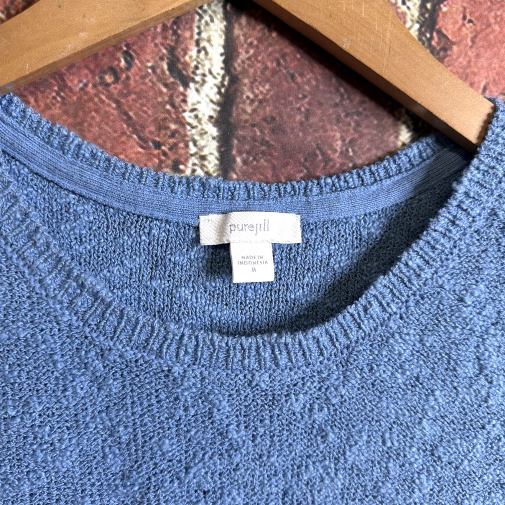 J. Jill J. Jill Knit Sleeveless Blue Womens Top M Viscose Blend Tank Shirt Size M / US 6-8 / IT 42-44 - 2 Thumbnail