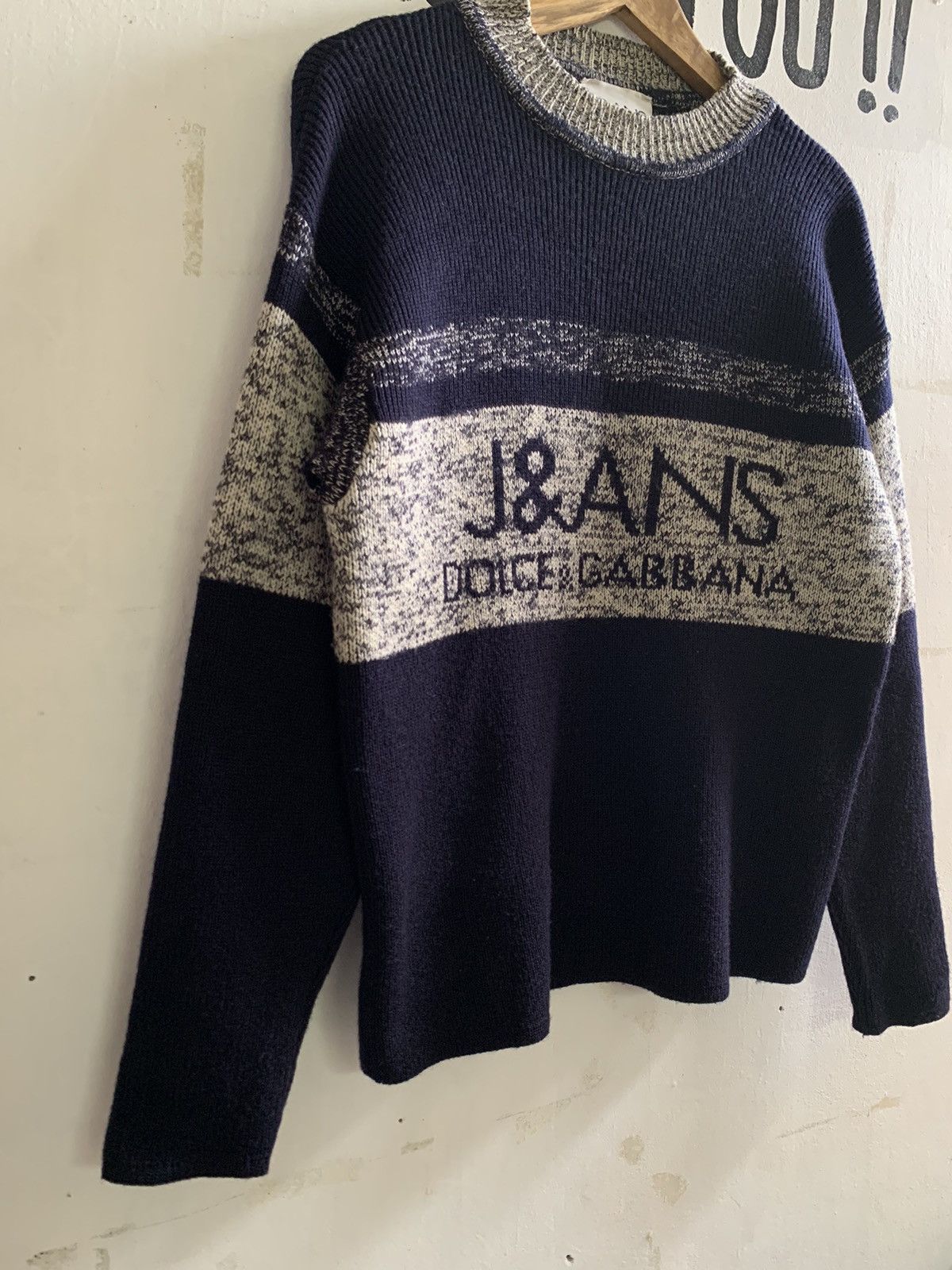 Aran Isles Knitwear Vintage 90’s Dolce & Gabbana spell out virgin wool knitwear Size US M / EU 48-50 / 2 - 4 Thumbnail