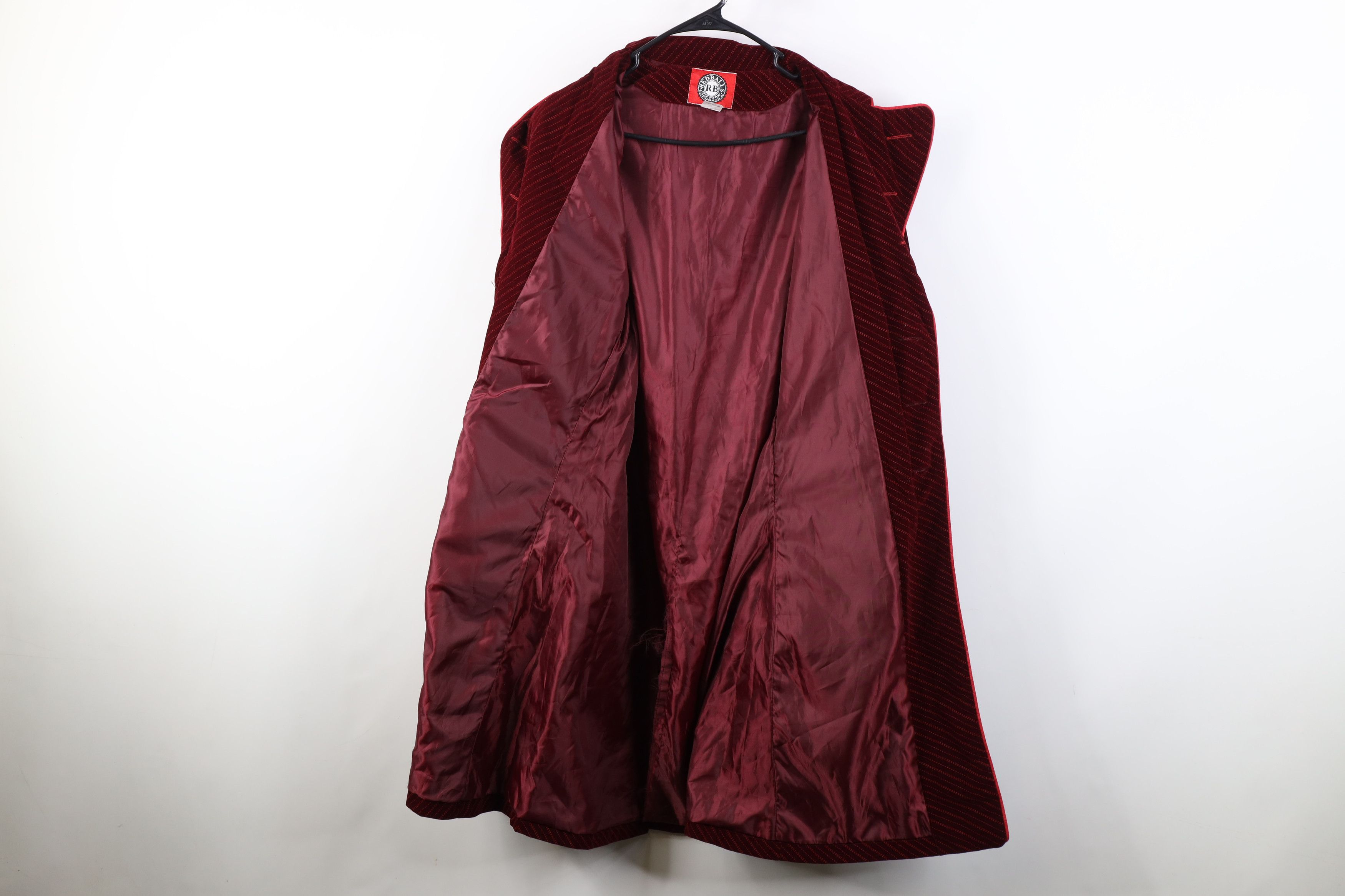 Vintage Vintage 90s Y2K Red Balls On Fire Velour Wonka Trench Coat Size US L / EU 52-54 / 3 - 11 Thumbnail