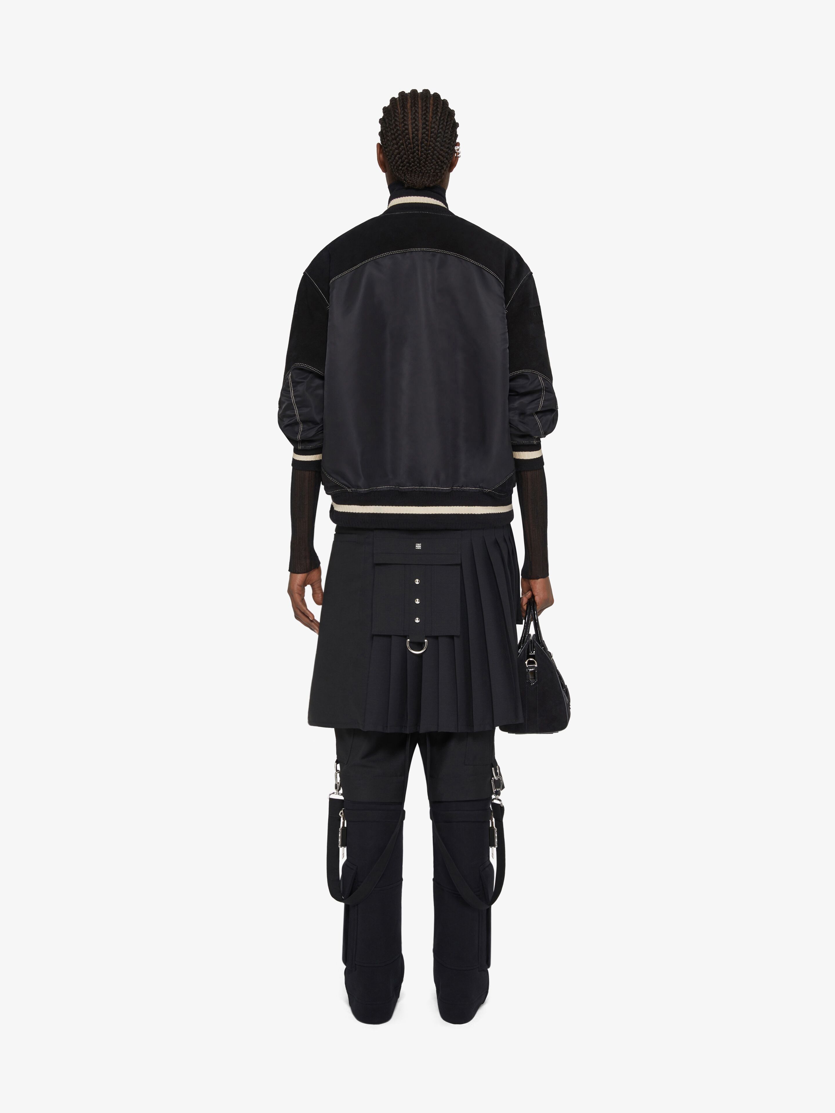 Givenchy o1srvl11e0725 Bl-Material Oversized Varsity in Black Size M / US 6-8 / IT 42-44 - 4 Thumbnail