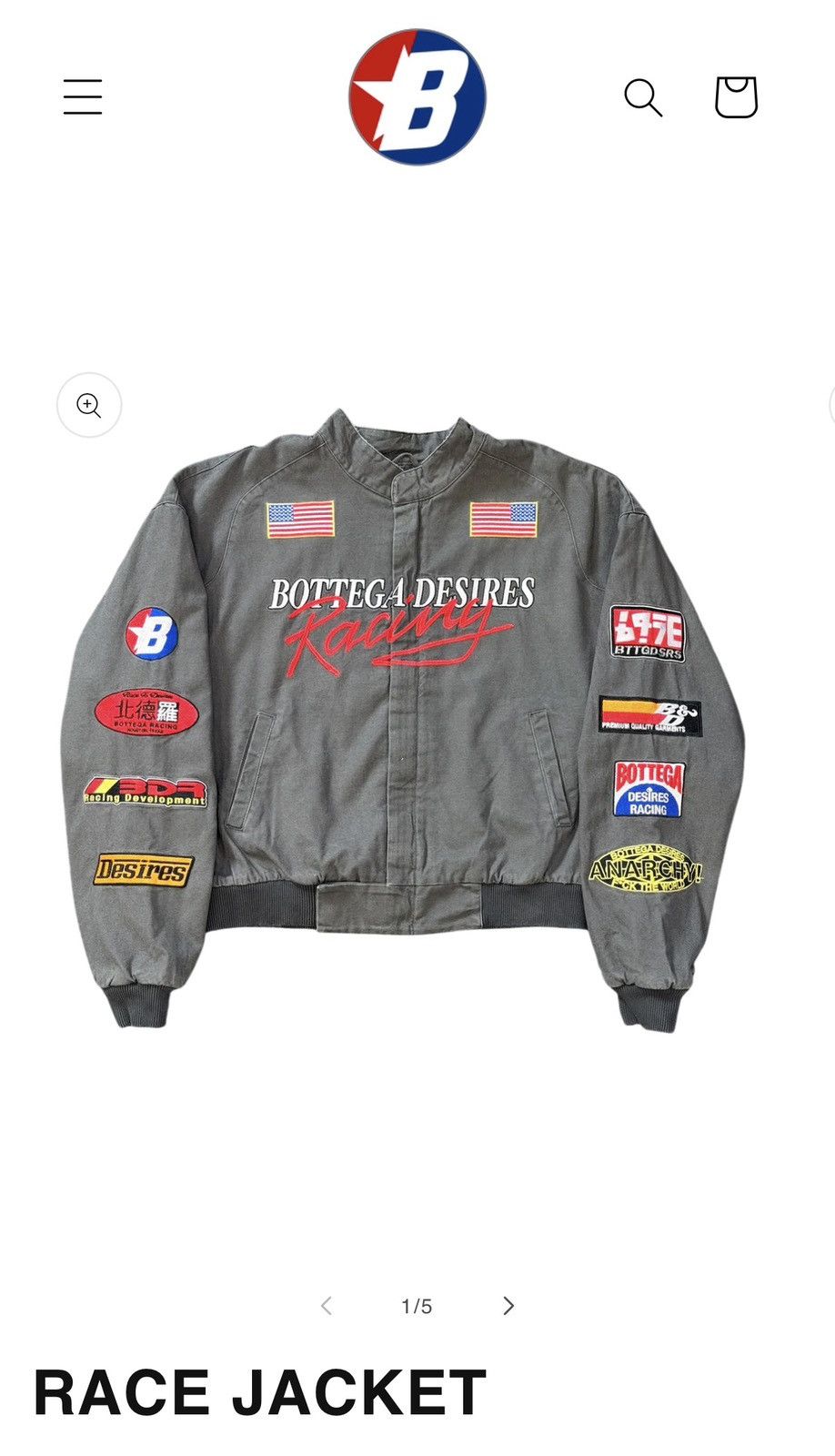 Bottega Desires Bottega Desires race jacket large NEW! Size US L / EU 52-54 / 3 - 6 Thumbnail