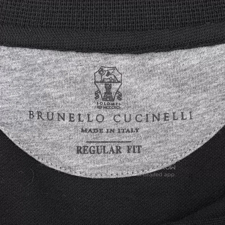 Brunello Cucinelli Brunello Cucinelli Black logo embroidered cotton collar si Size US S / EU 44-46 / 1 - 5 Thumbnail