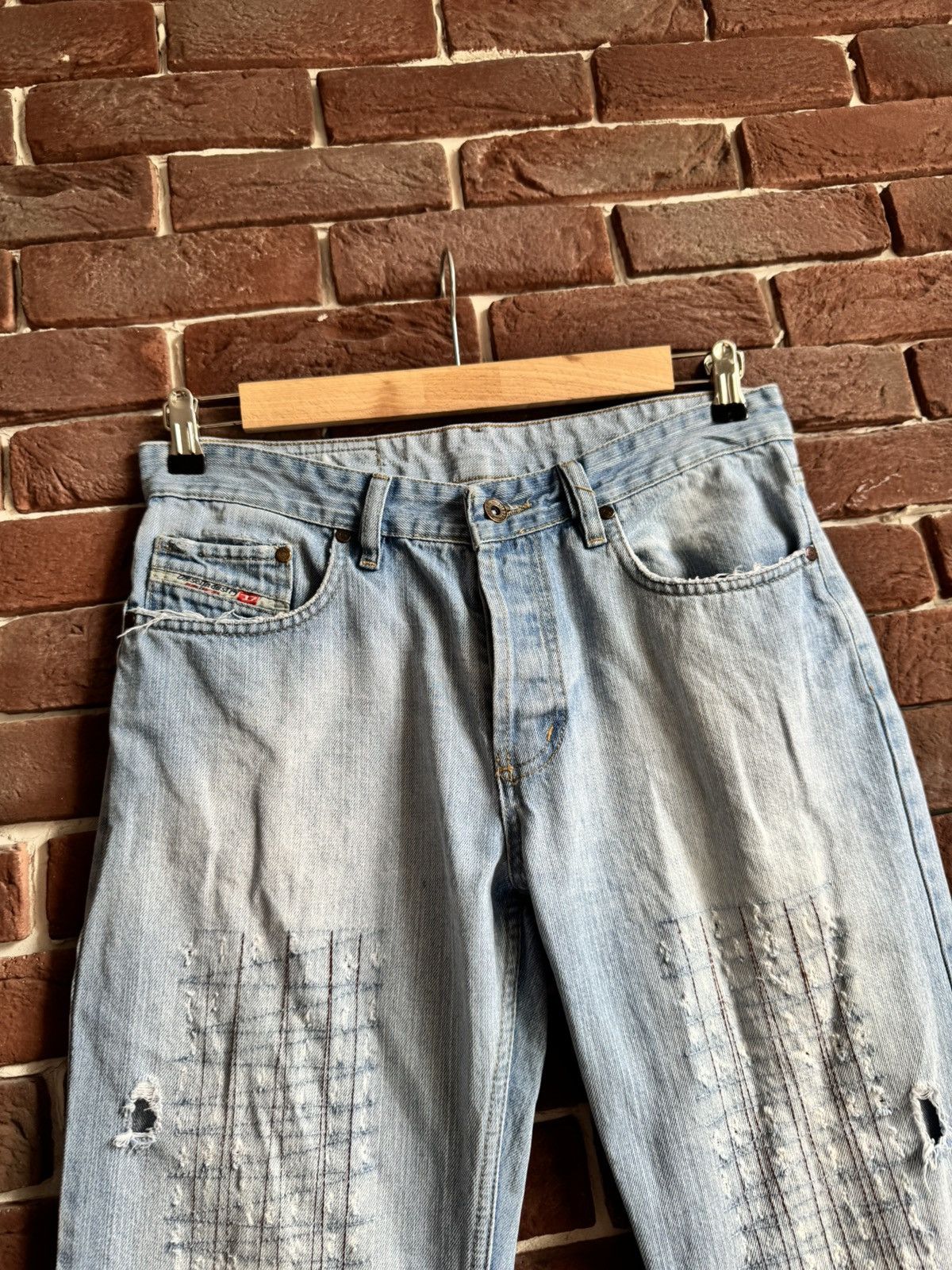 Diesel Vintage Y2k Rare Diesel Mud Wash Blue Jeans Pant Hype 32 Size US 32 / EU 48 - 6 Thumbnail