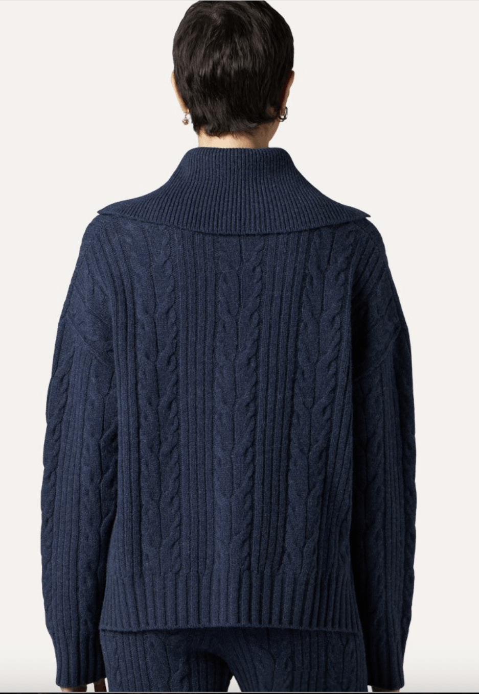 Ballantyne Ballantyne Cable Knit Navy Wool Sweater Women's Size M / US 6-8 / IT 42-44 - 4 Thumbnail
