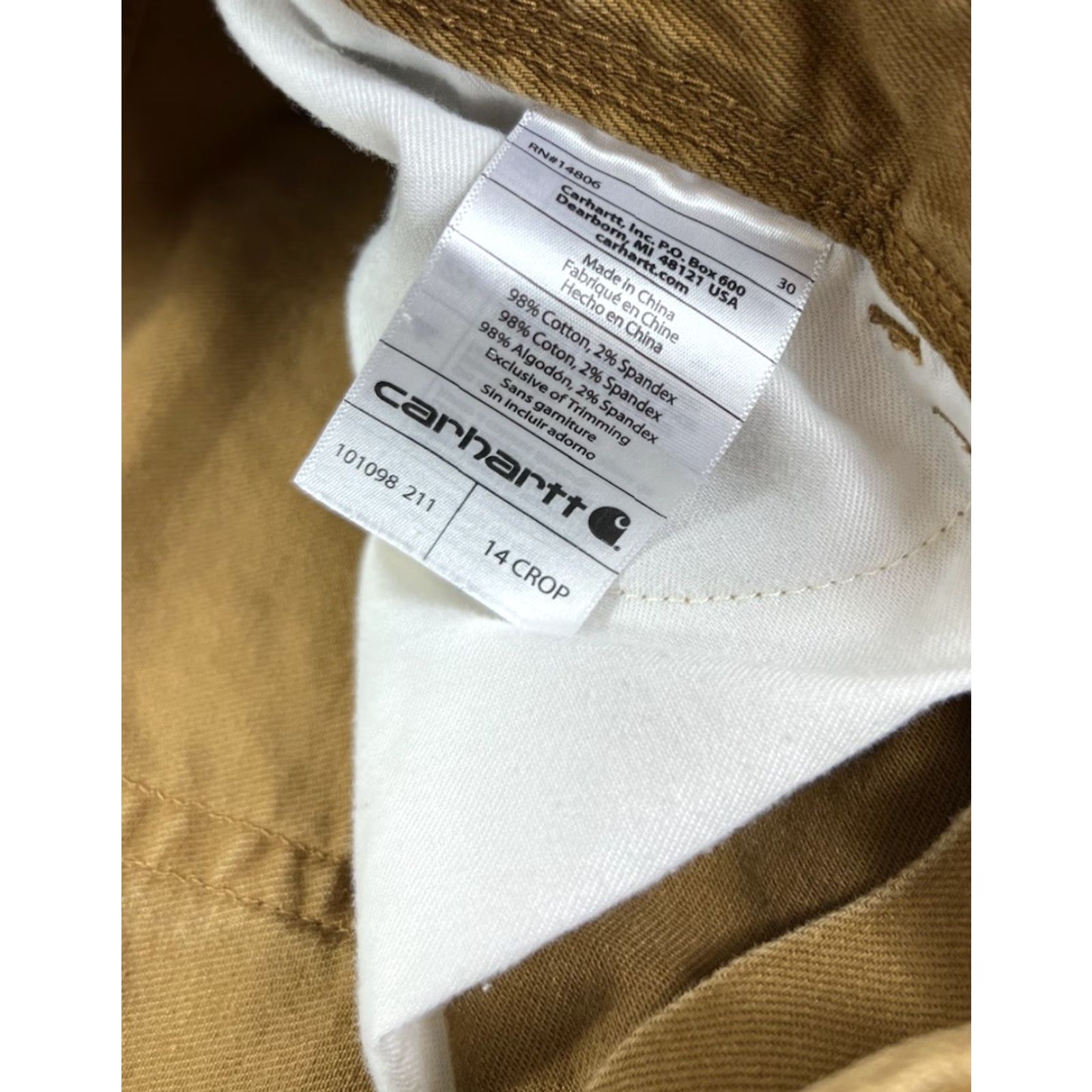 Carhartt Carhartt Women’s Jeans Capri Crop 14 Brown Dark 101098 Crop Width Classic Waist 35in Regular Small Flaw Pre Owned Size 36" / US 14 / IT 50 - 4 Thumbnail