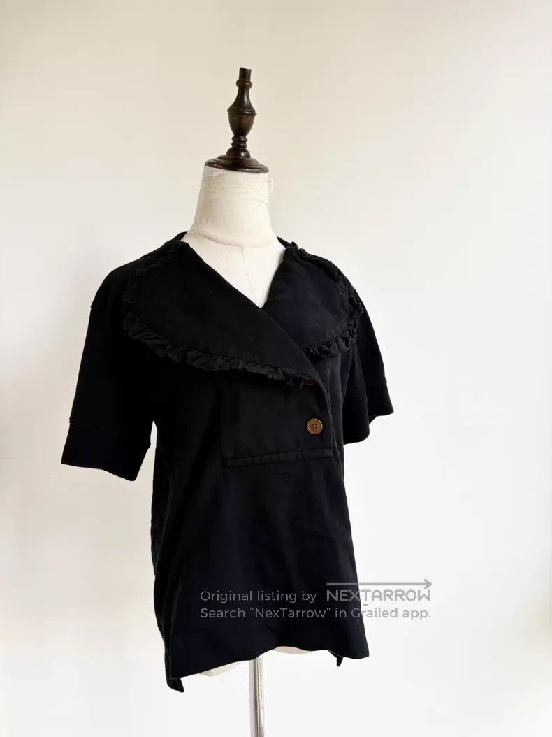 Vivienne Westwood Vivienne Westwood Black Lace-up Collar Short Sleeve Top Size ONE SIZE - 2 Thumbnail