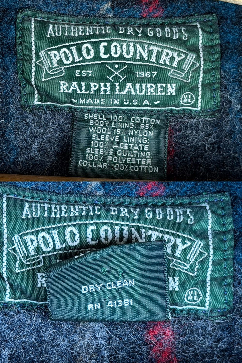 Polo Ralph Lauren AW92 Polo Country Ralph Lauren USA Wool-Lined Denim Field Size US XL / EU 56 / 4 - 6 Thumbnail