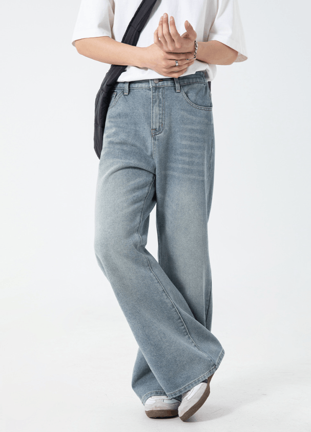 Jean Men's loose high street vintage washed flared jeans Size US 32 / EU 48 - 4 Thumbnail