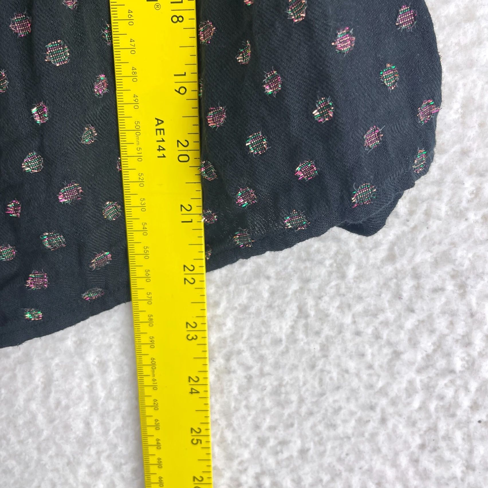 Loft LOFT Black Shimmer Dot Shirt Womens Square Neck Peplum Long Sleeve Medium Casual Size M / US 6-8 / IT 42-44 - 7 Thumbnail