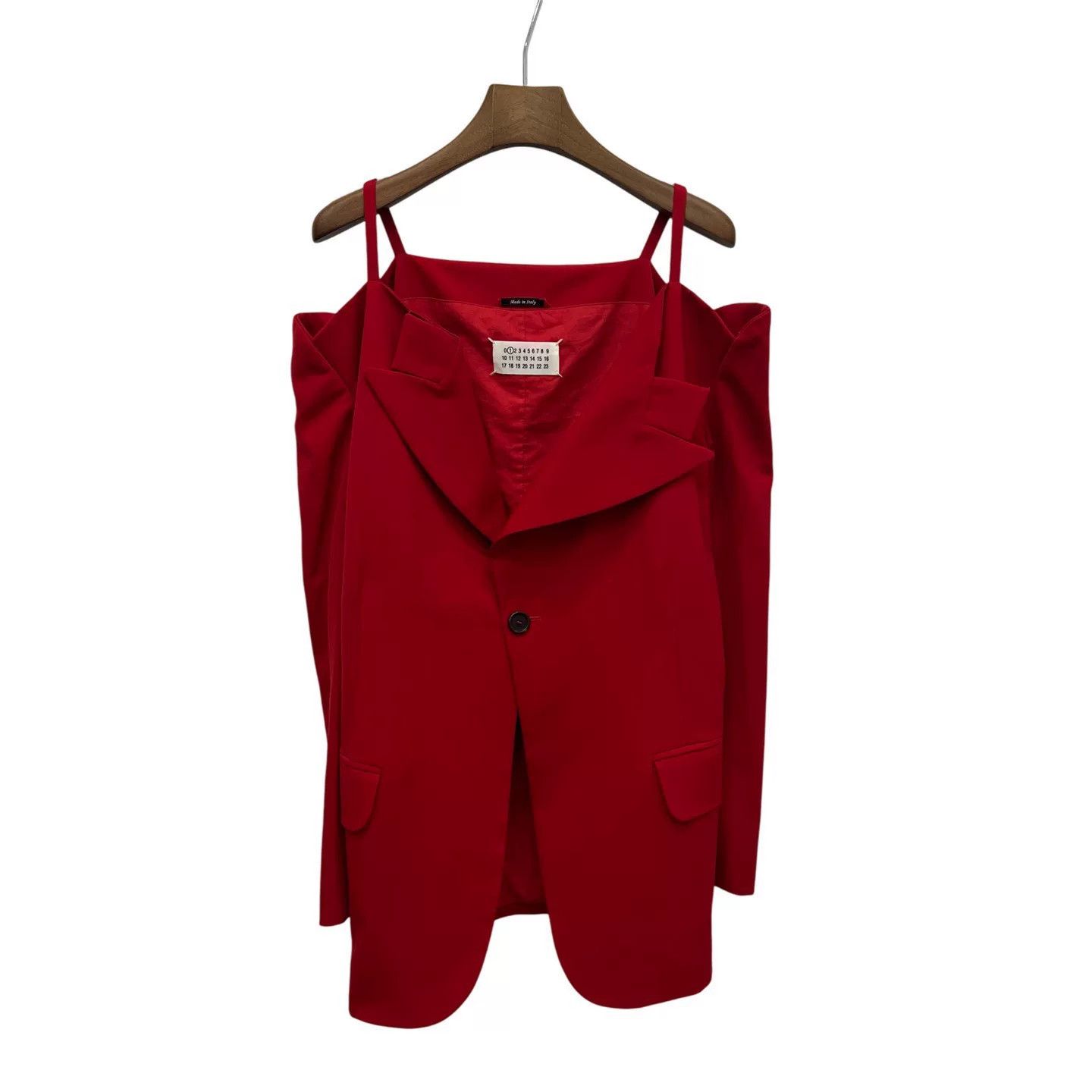 Maison Margiela Maison Margiela Red Off-Shoulder Blazer Size S / US 4 / IT 40 - 1 Thumbnail