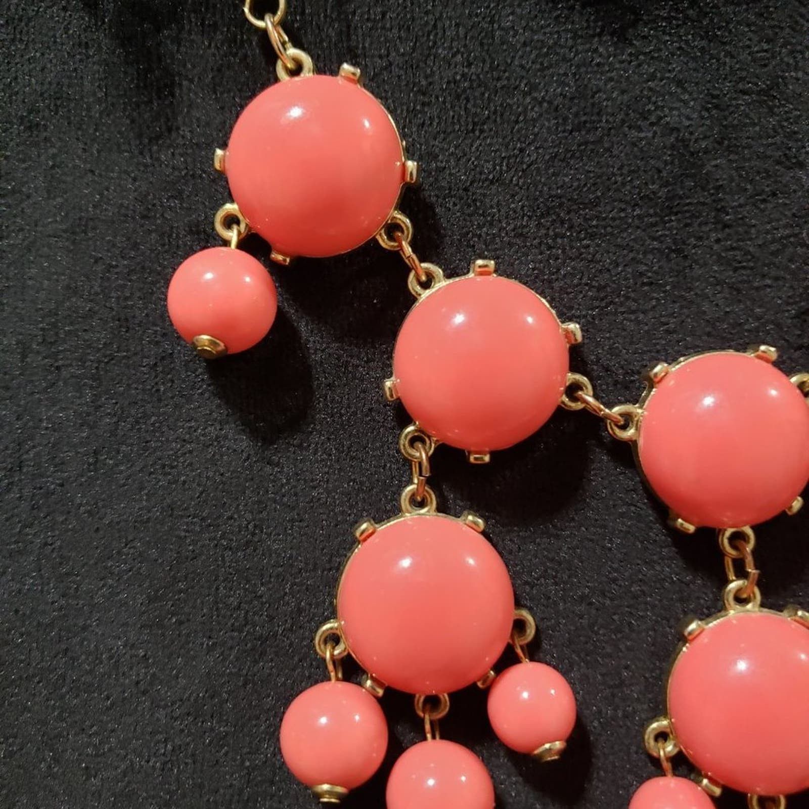 Other Fashion Pink Rhinestones Bubble Bead Statement Bib Necklace Size ONE SIZE - 5 Thumbnail