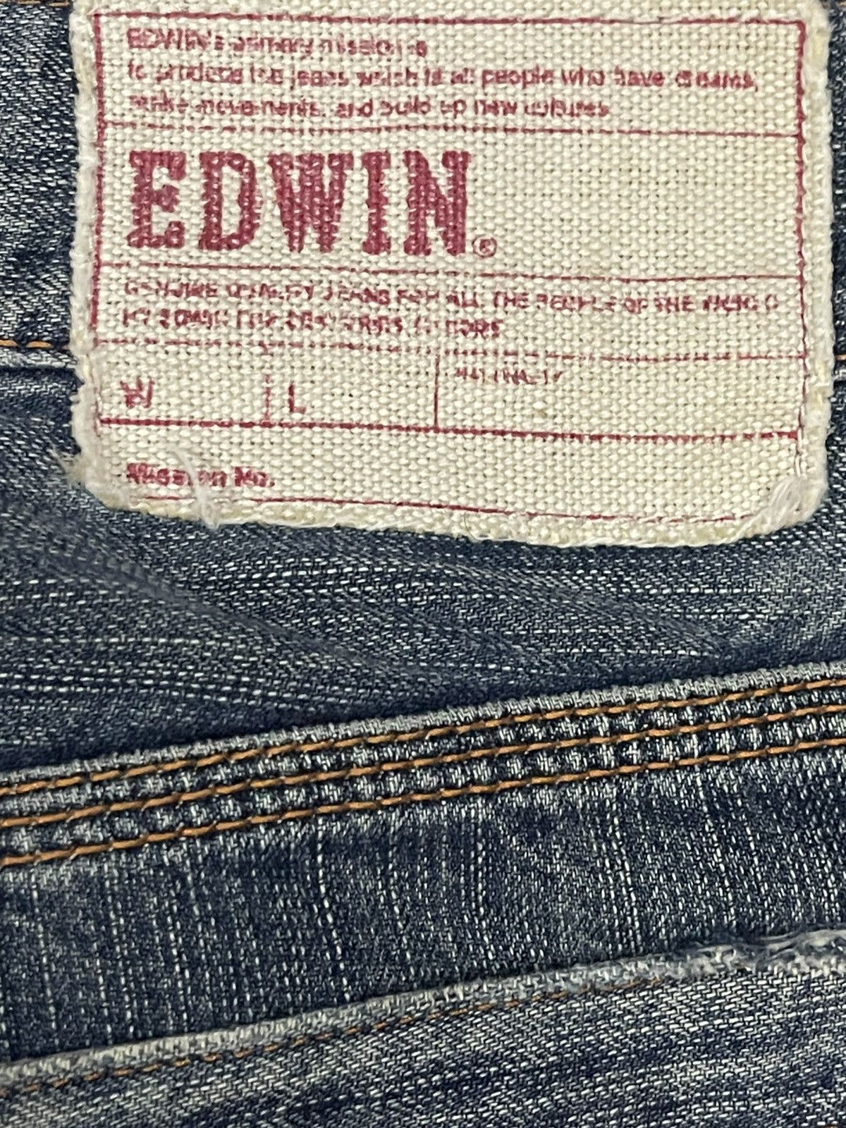 Edwin Vintage 90s Edwin Faded Wash Style Distress Loose Jeans Size US 36 / EU 52 - 8 Thumbnail