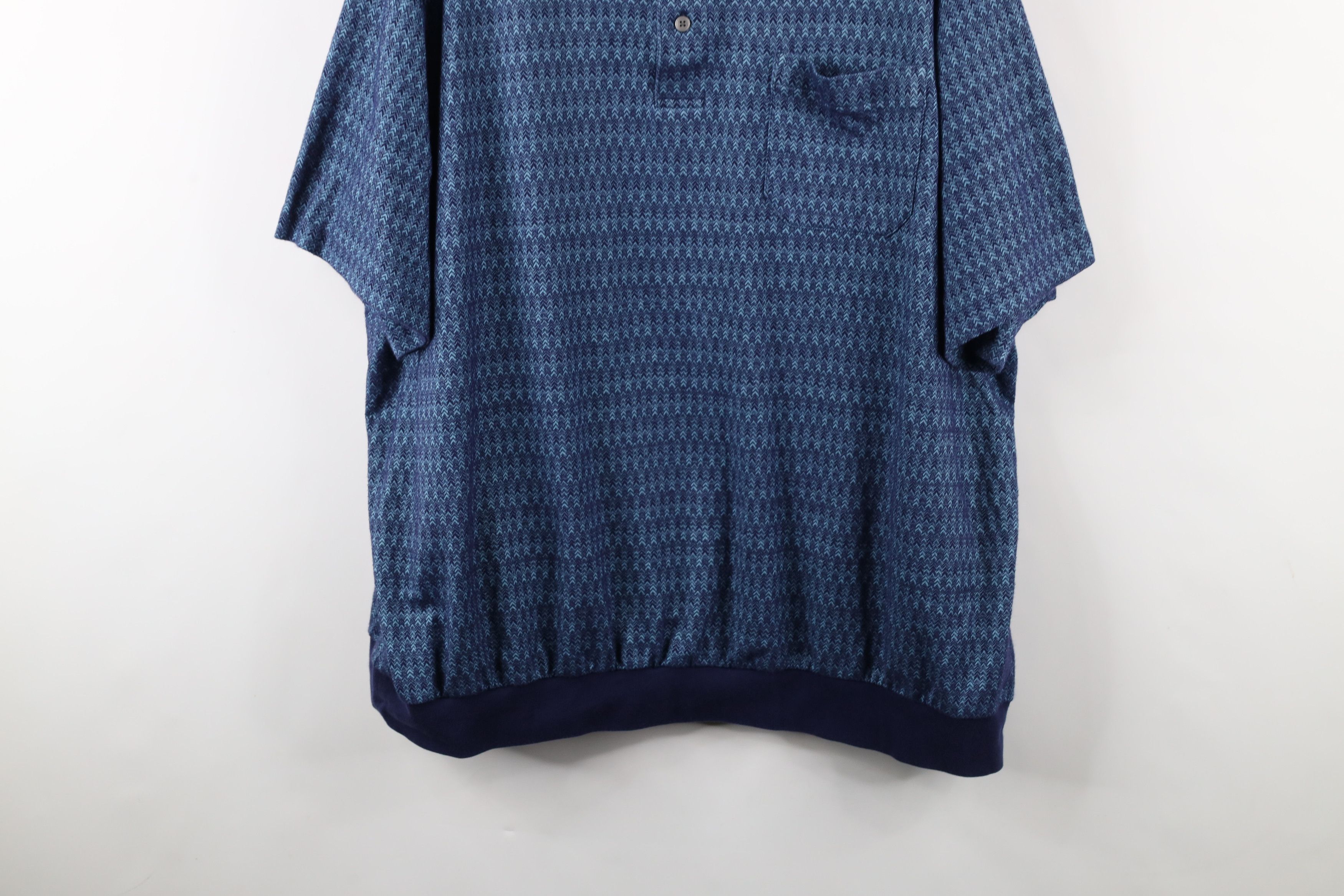 Vintage Vintage 90s Streetwear Geometric Pullover Polo Shirt Blue Size US XXL / EU 58 / 5 - 3 Thumbnail