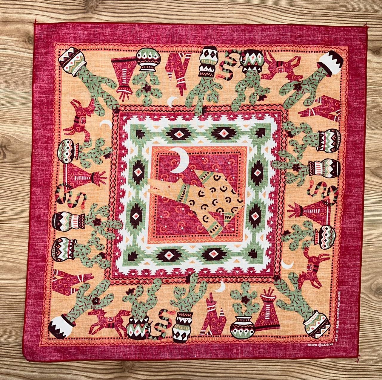 Other AMERICAN Native 80s Bandanna MadeIn USA Springs Aztec Navajo Size ONE SIZE - 8 Thumbnail