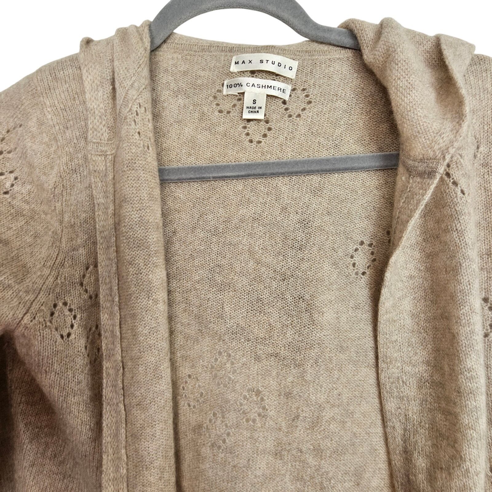 MAX&Co. Max Studio Womens Cashmere Cardigan Sweater S Hooded Size S / US 4 / IT 40 - 2 Thumbnail