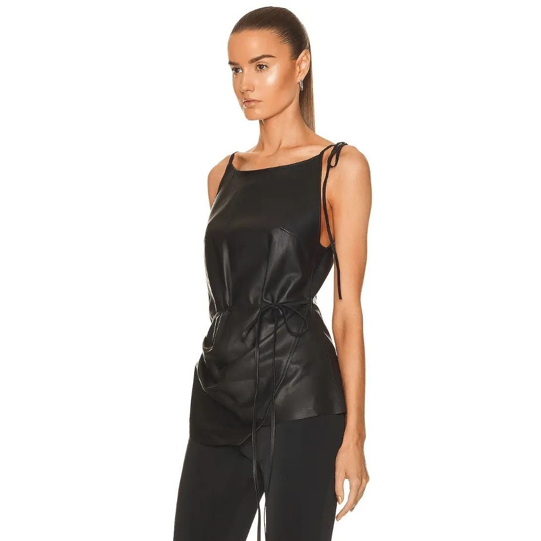 Acne Studios $1250 Acne Studios Sleeveless Leather Blouse Size S / US 4 / IT 40 - 6 Thumbnail