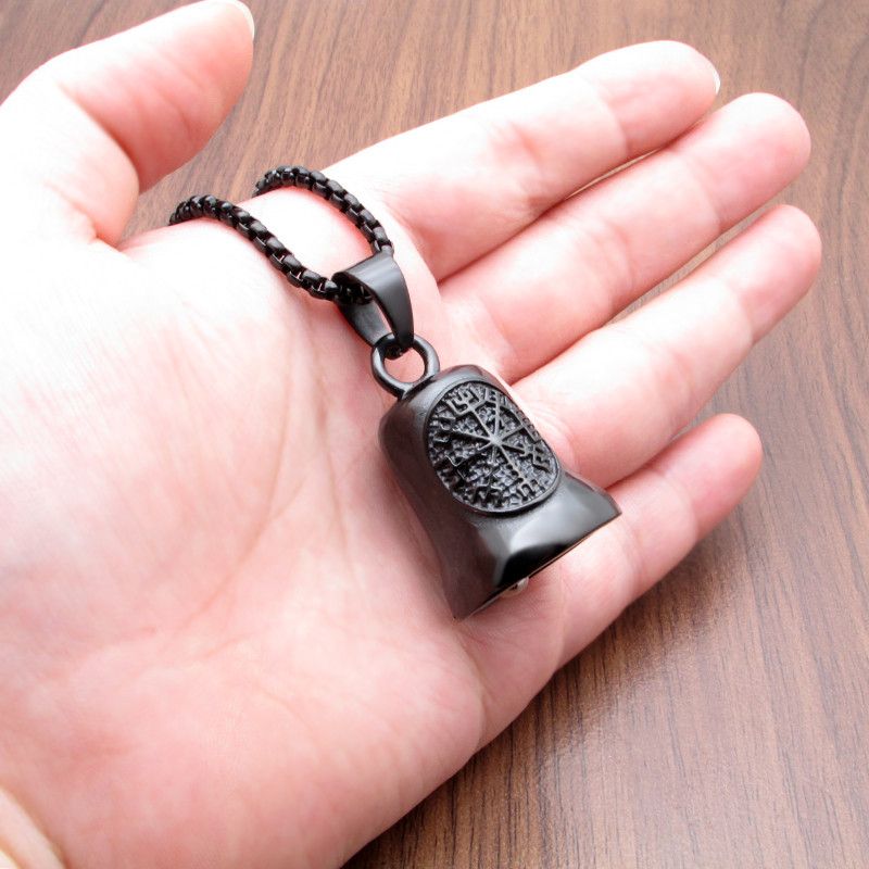 Jewelry 316L Steel Valknut Helm Of Awe Rune Amulet Necklace Size ONE SIZE - 1 Thumbnail