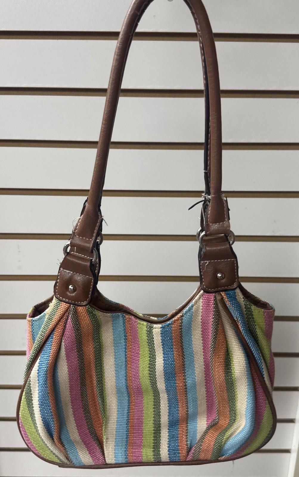 Fratelli Rossetti Rosetti Multicolor Striped Purse Handbag Brown Faux Leather Size ONE SIZE - 6 Thumbnail